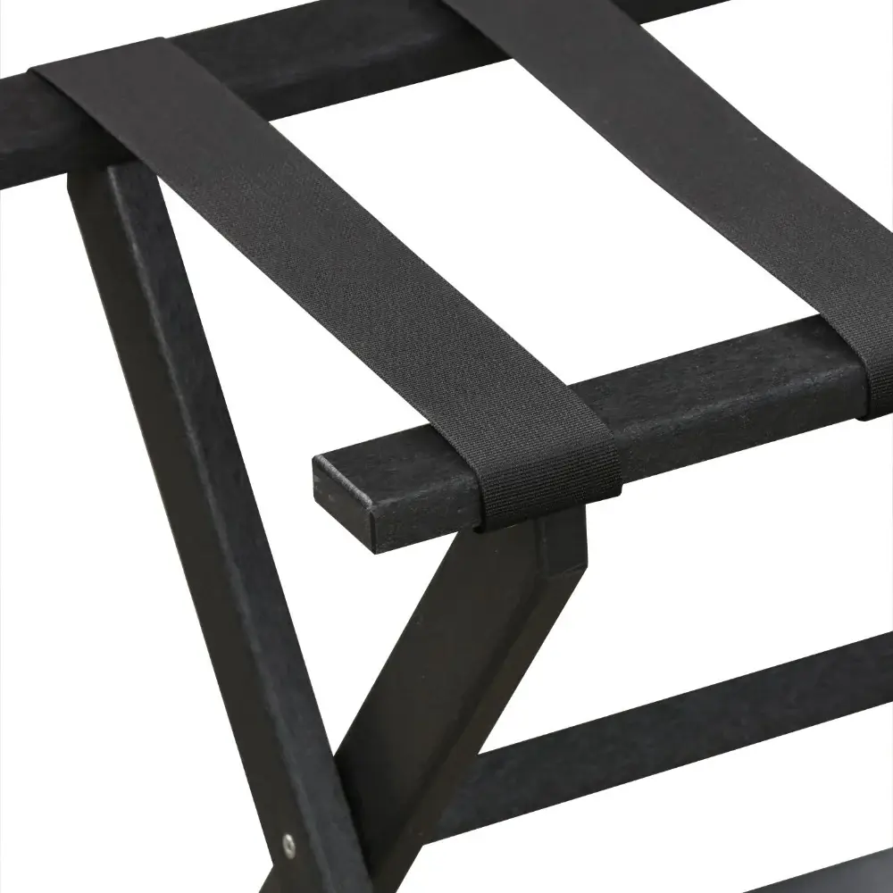Earth Friendly Black Folding Luggage Rack With Black Straps - Image 4