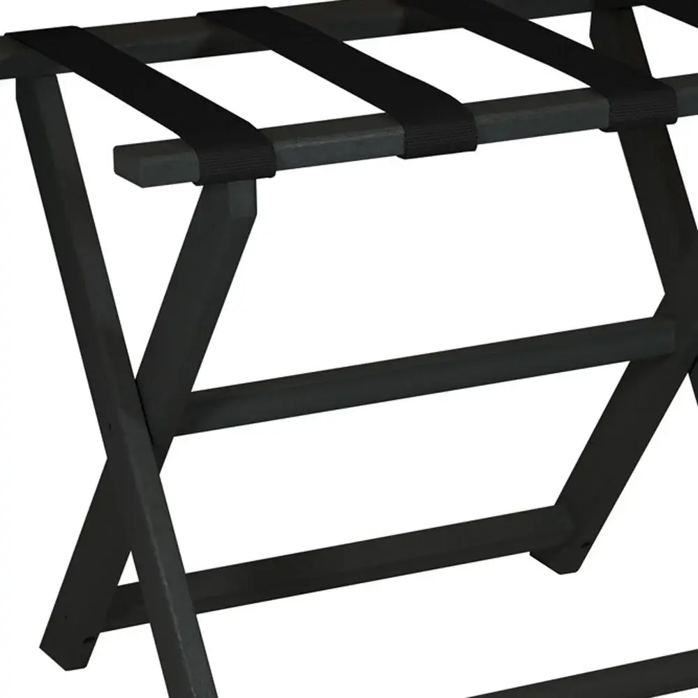 Earth Friendly Black Folding Luggage Rack With Black Straps - Image 5