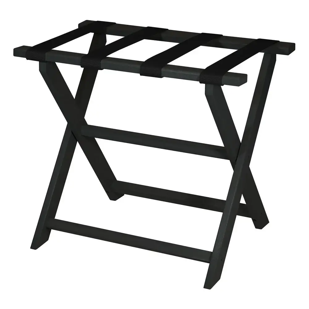 Earth Friendly Black Folding Luggage Rack With Black Straps - Image 6
