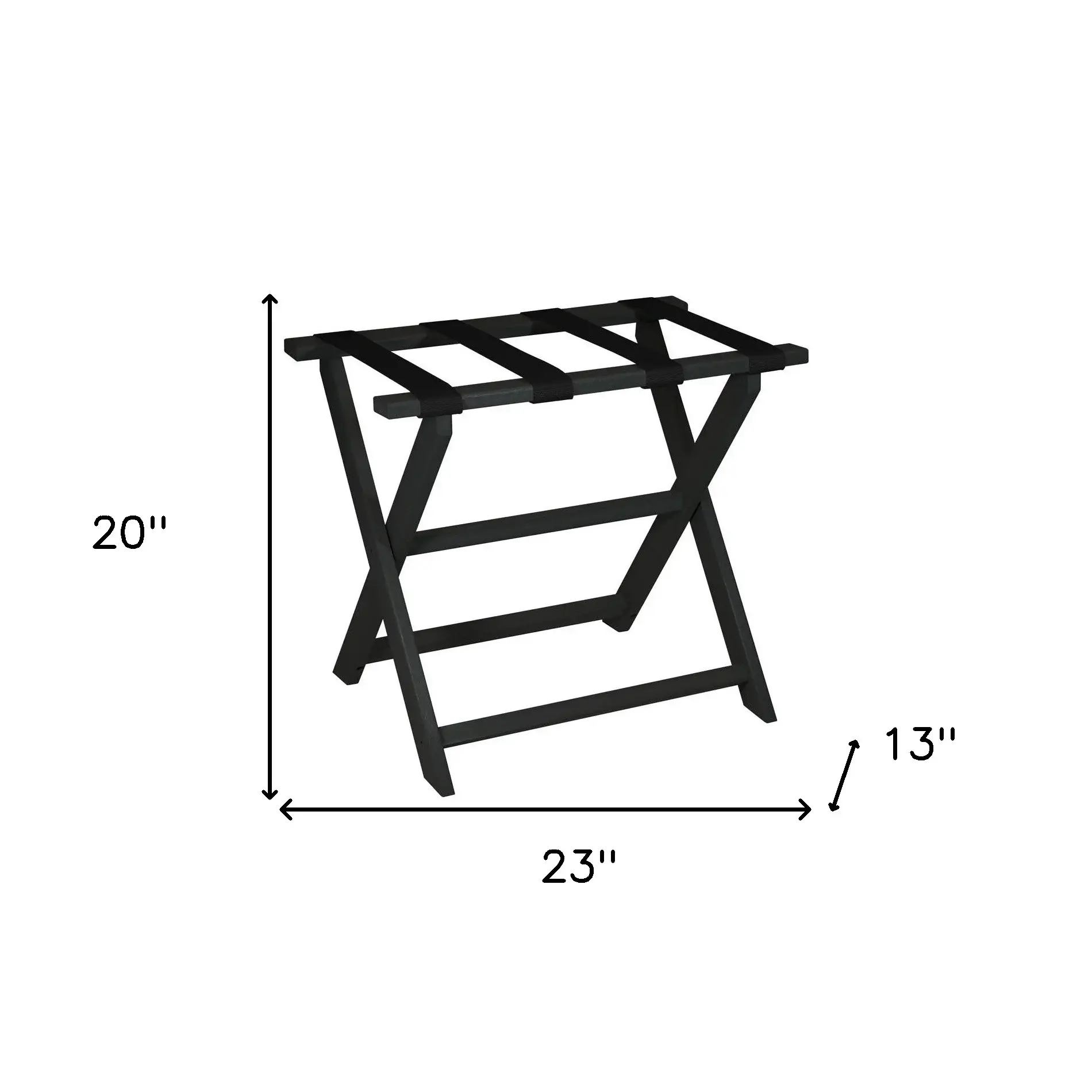 Earth Friendly Black Folding Luggage Rack With Black Straps - Image 7