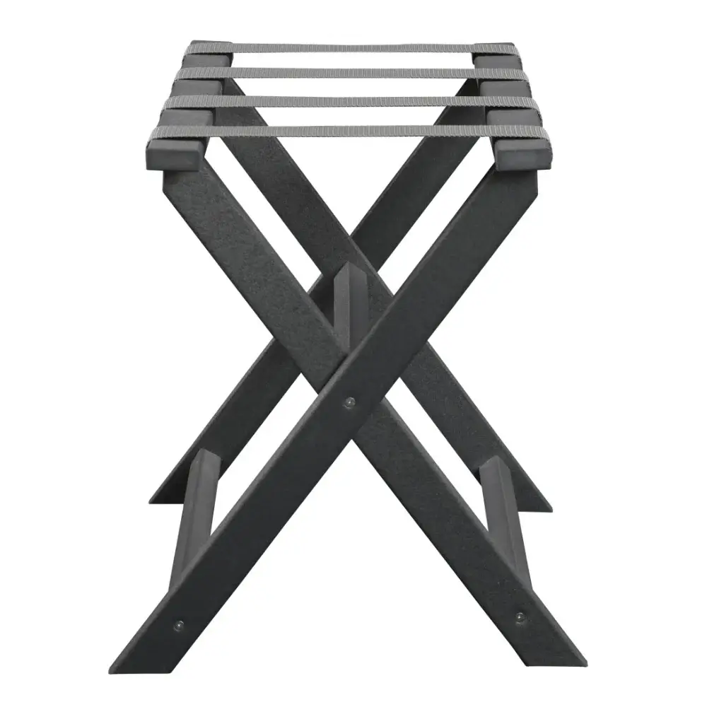 Earth Friendly Dark Gray Folding Luggage Rack With Gray Straps - Image 2