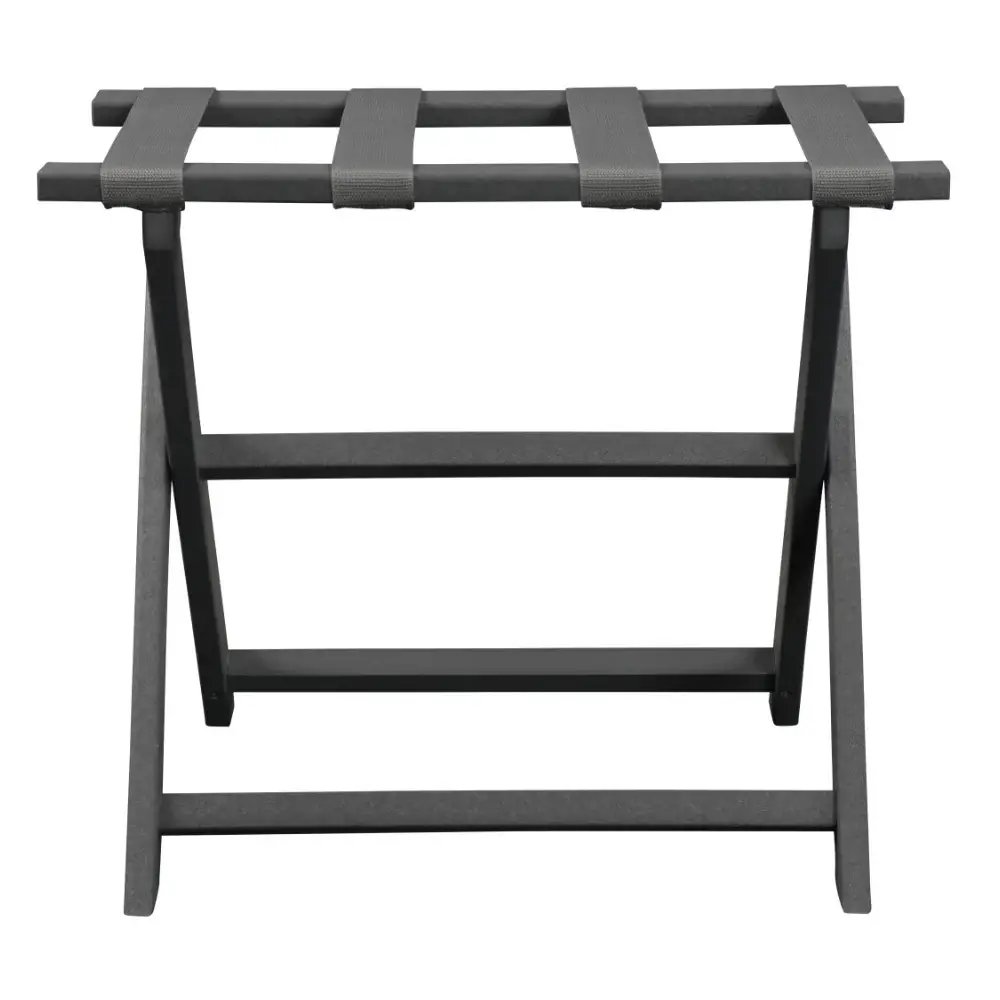 Earth Friendly Dark Gray Folding Luggage Rack With Gray Straps - Image 3