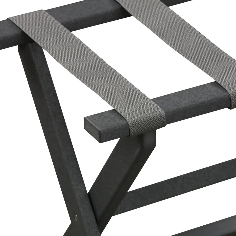 Earth Friendly Dark Gray Folding Luggage Rack With Gray Straps - Image 4