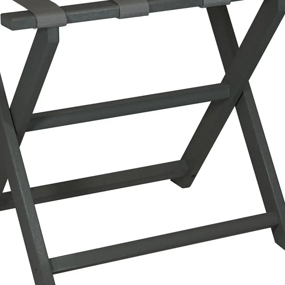 Earth Friendly Dark Gray Folding Luggage Rack With Gray Straps - Image 5