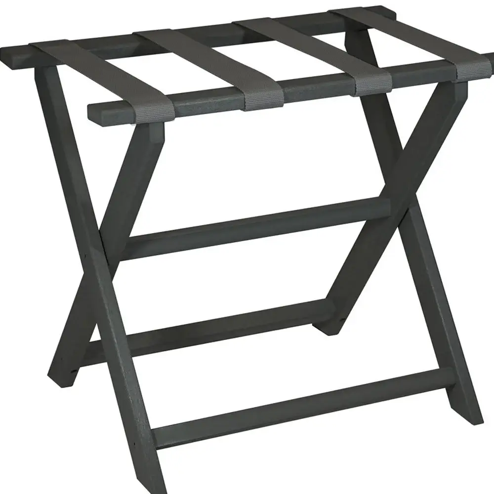 Earth Friendly Dark Gray Folding Luggage Rack With Gray Straps - Image 6