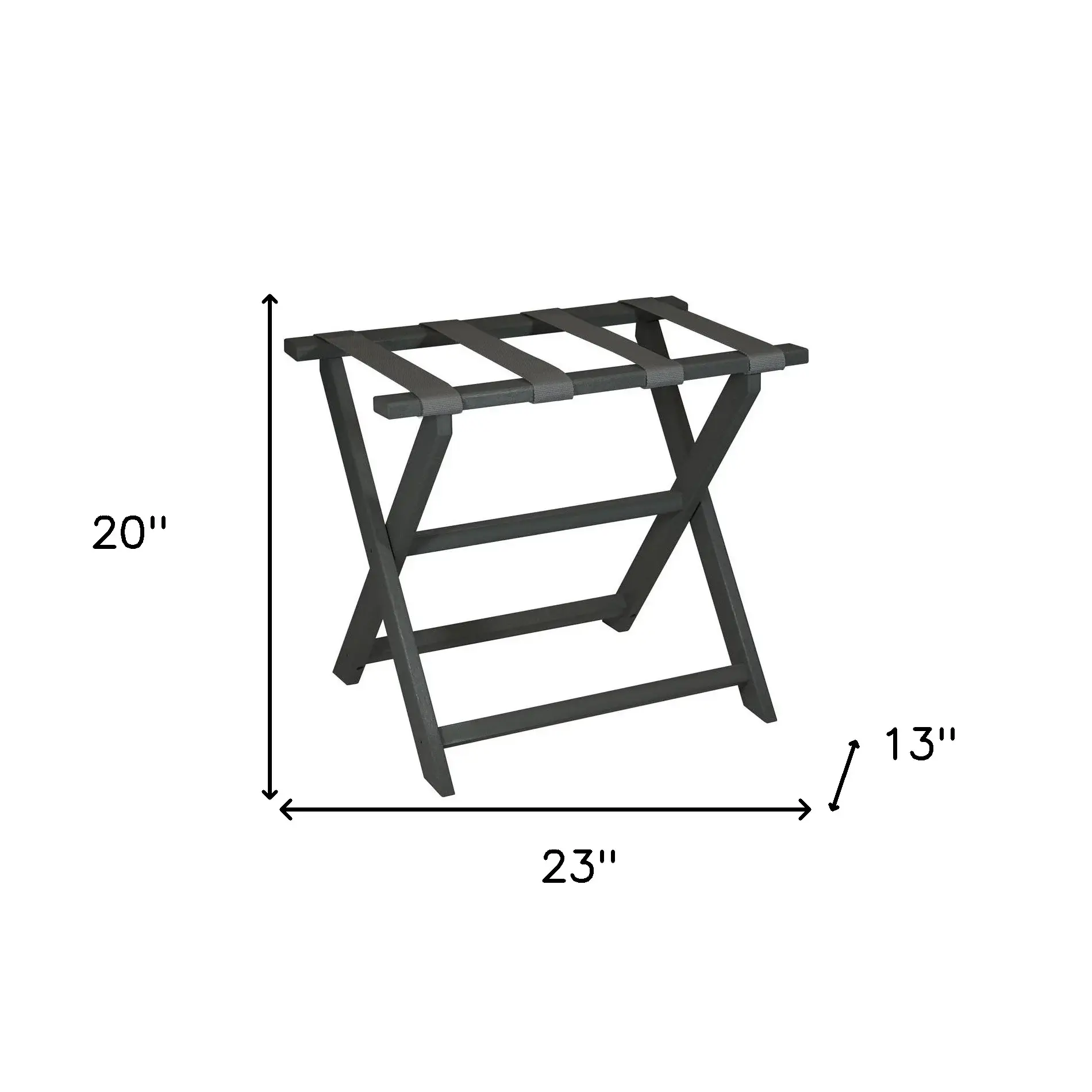 Earth Friendly Dark Gray Folding Luggage Rack With Gray Straps - Image 7