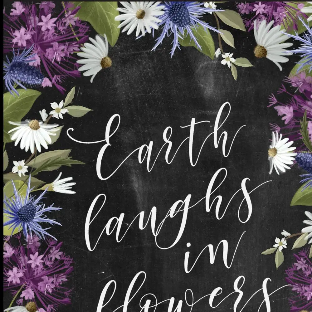 Earth Laughs in Flowers 1 Black Framed Print Wall Art - Image 3