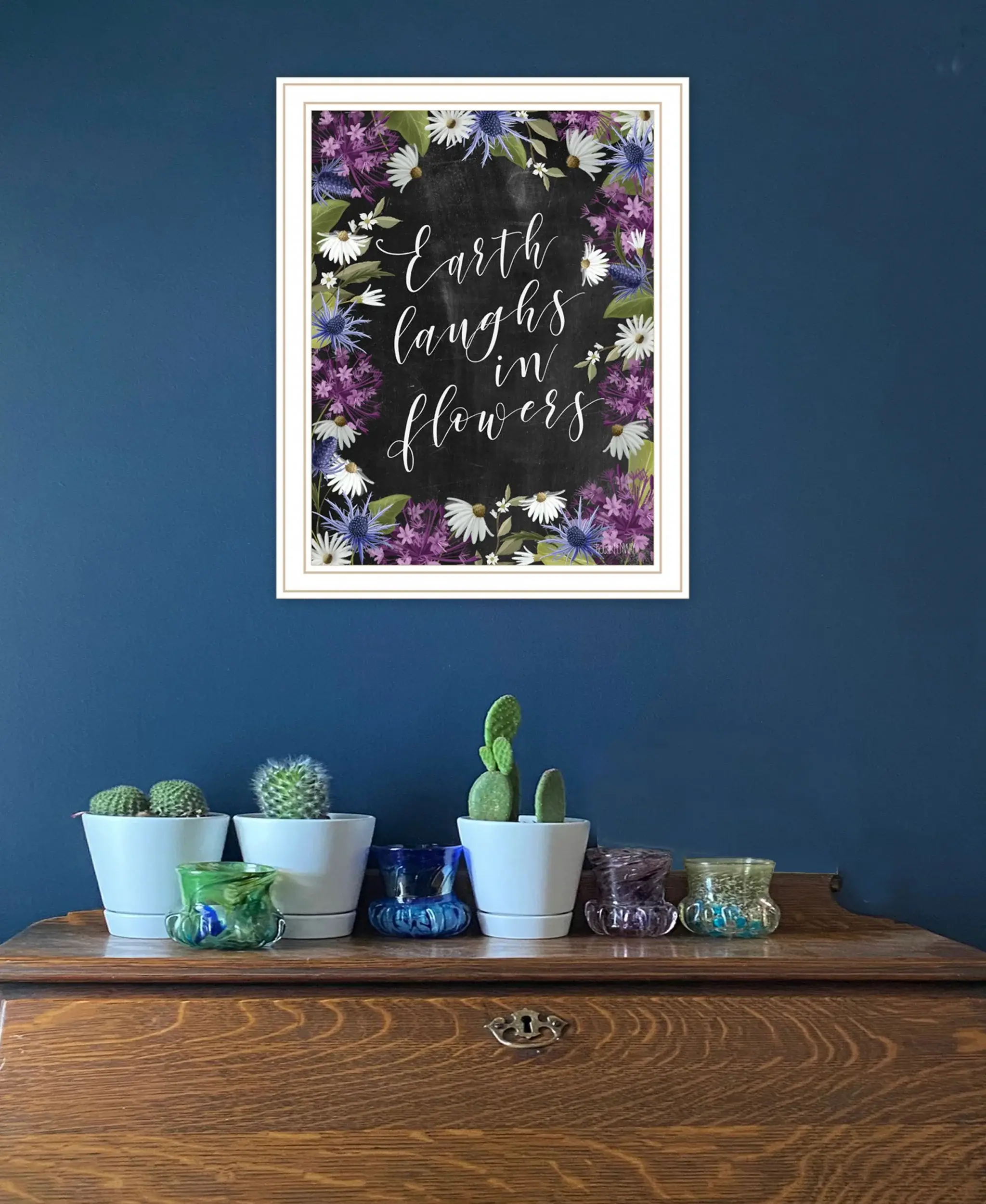Earth Laughs in Flowers 2 White Framed Print Wall Art - Image 4