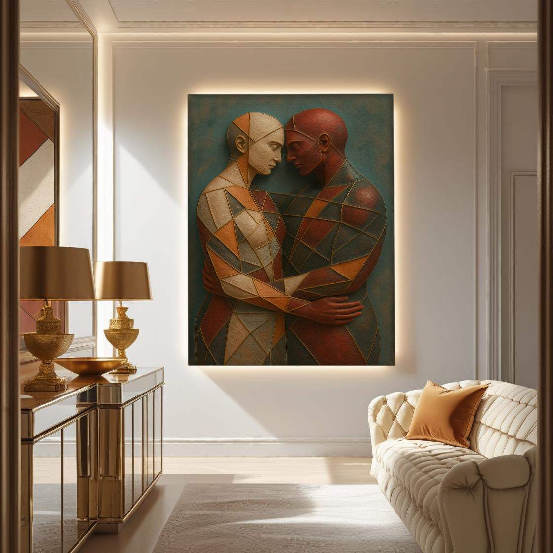 Embrace of Geometry Abstract Wall Art III - Image 3