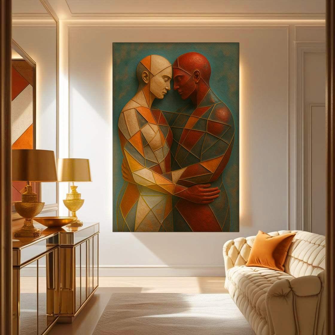 Embrace of Geometry Abstract Wall Art III - Image 5