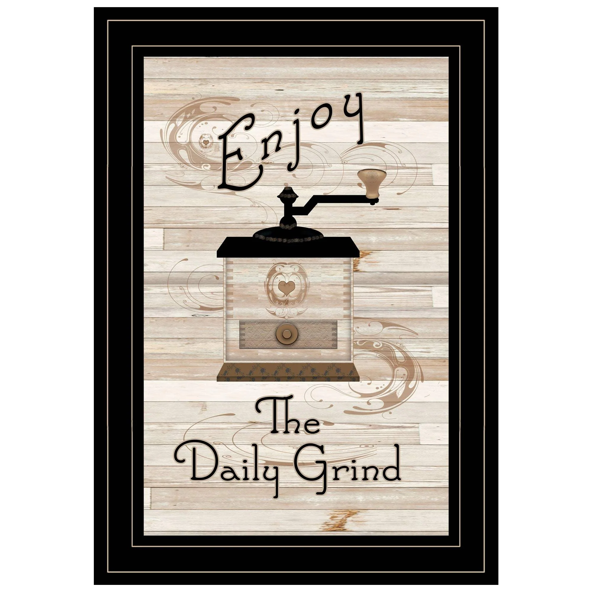 Enjoy the Daily Grind 2 Black Framed Print Kitchen Wall Art - Image 2