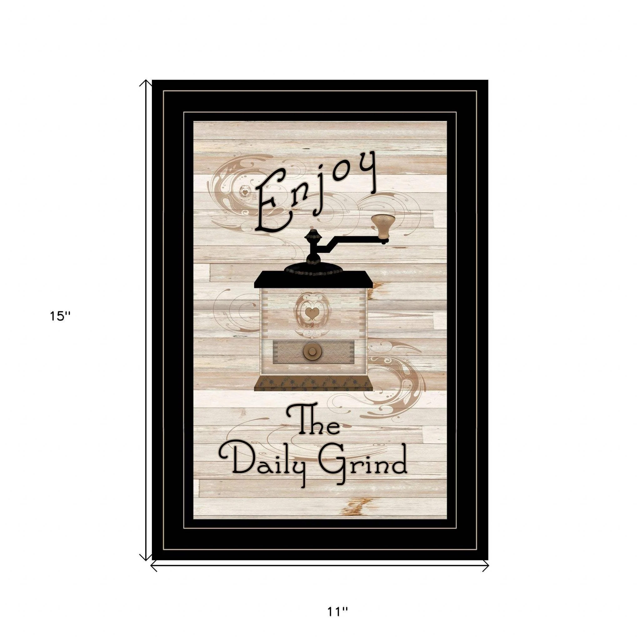 Enjoy the Daily Grind 2 Black Framed Print Kitchen Wall Art - Image 5