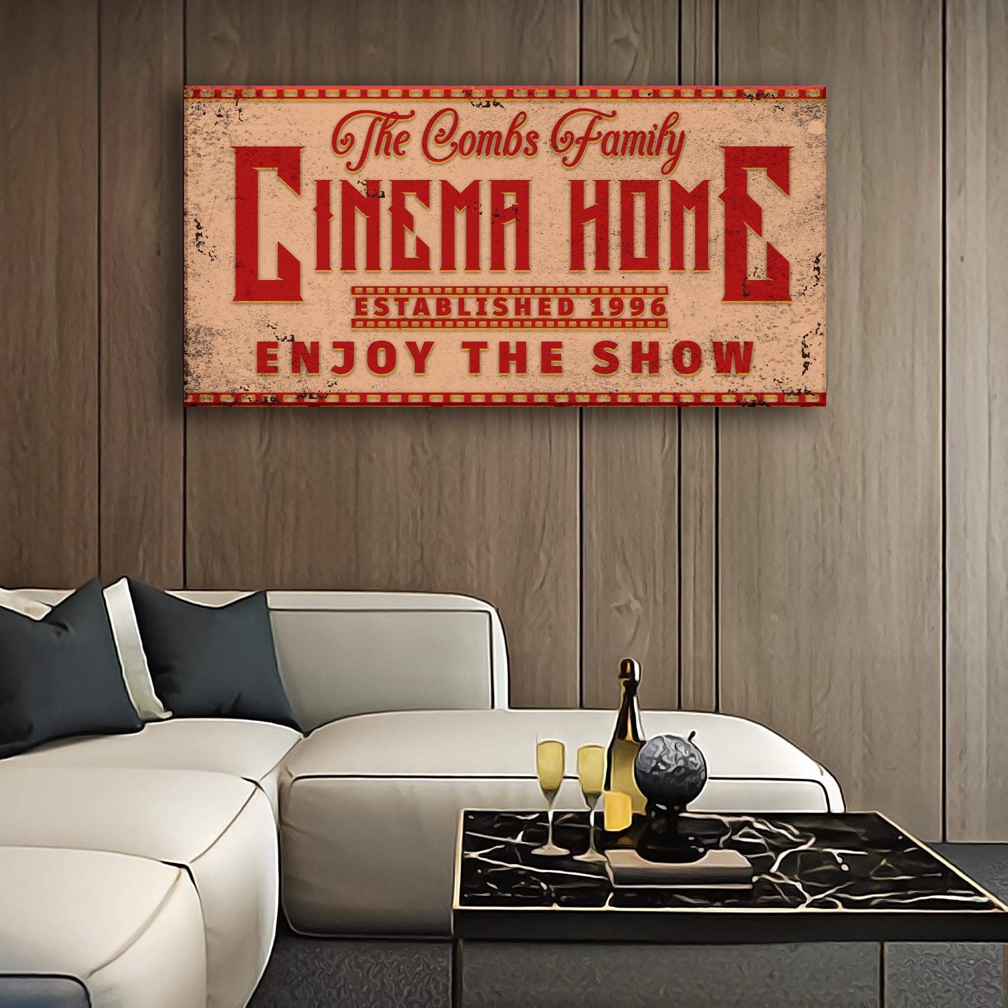 Enjoy The Show Family Cinema Home Sign - Image 2