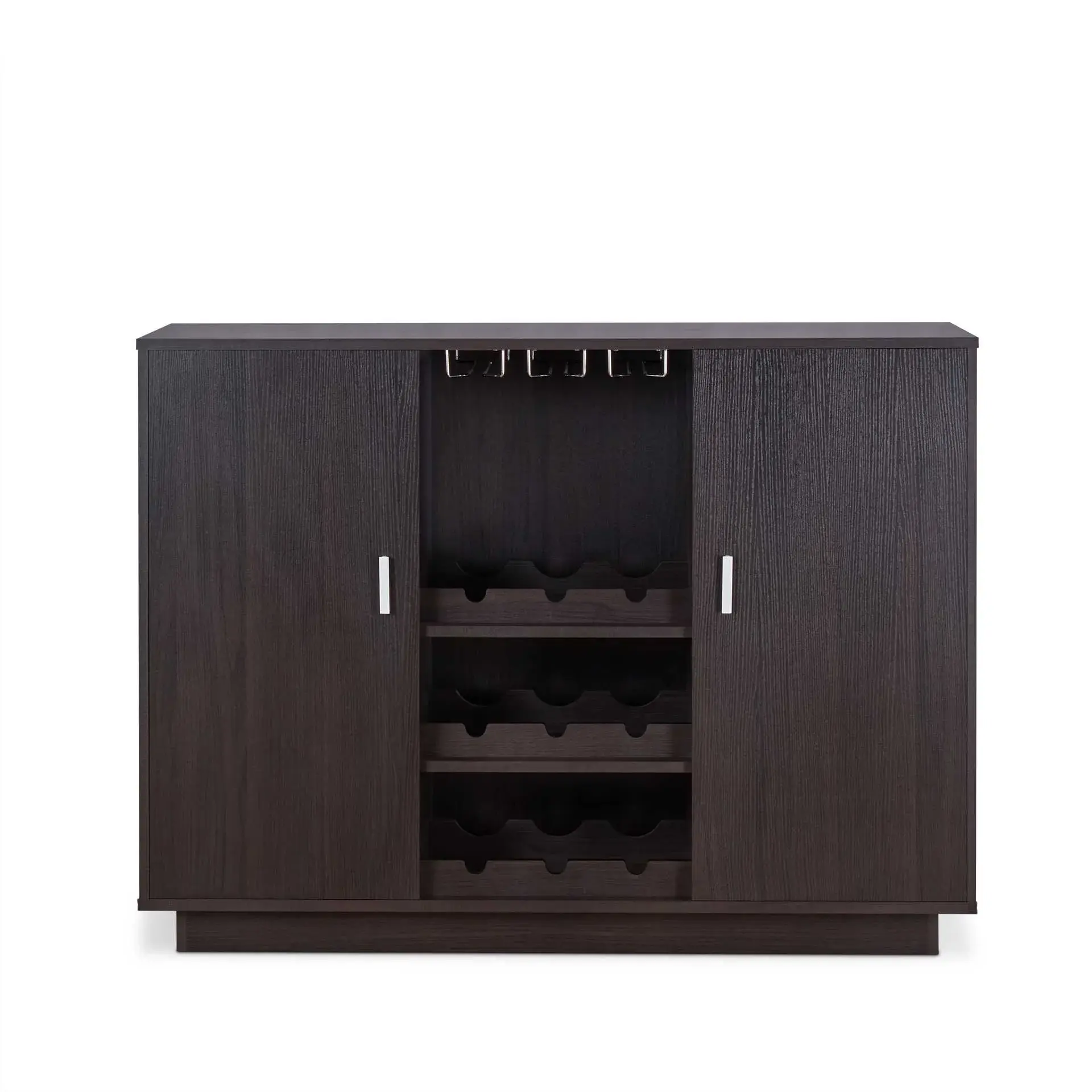 Espresso Wood Finish Wine And Stemware Cabinet - Image 2