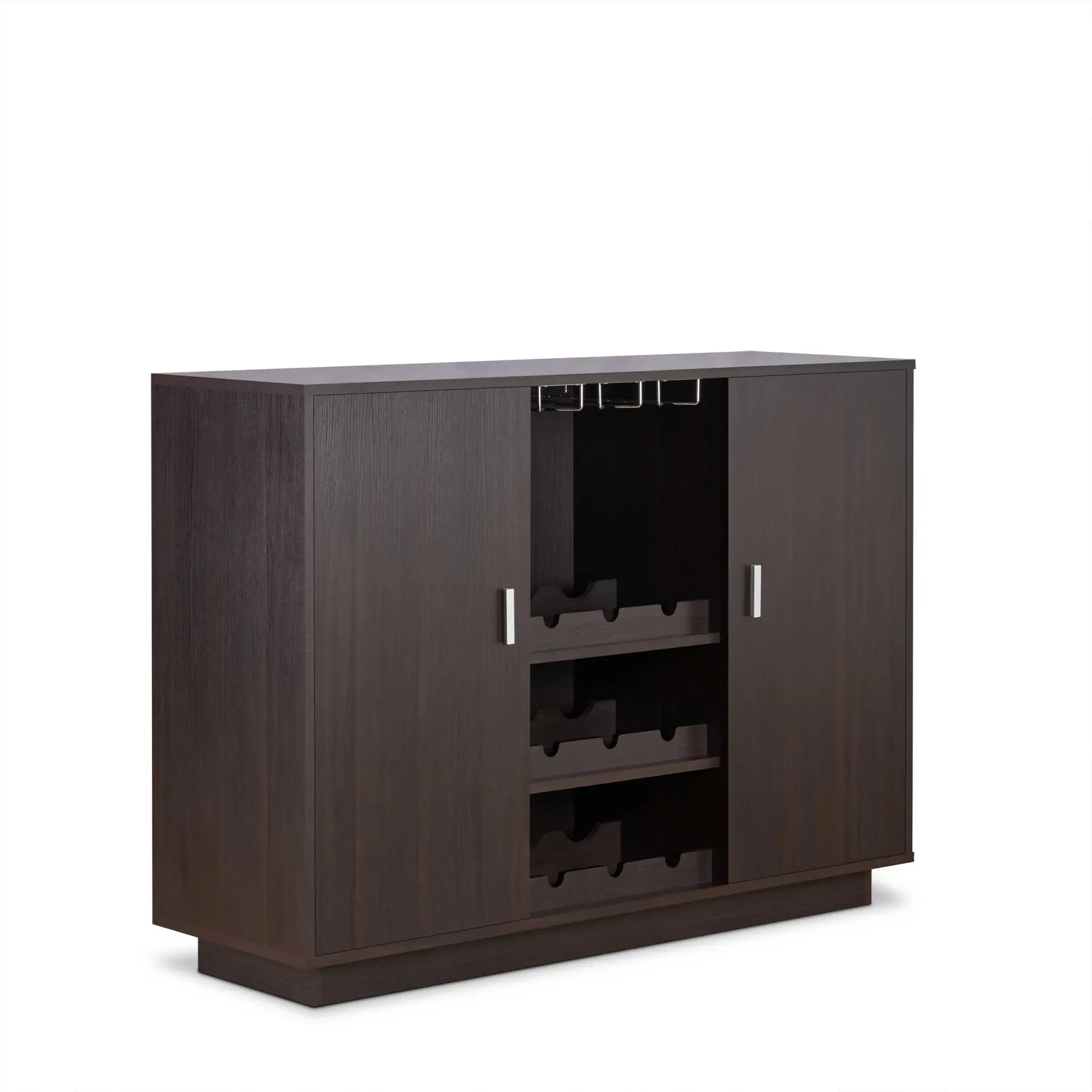 Espresso Wood Finish Wine And Stemware Cabinet - Image 3