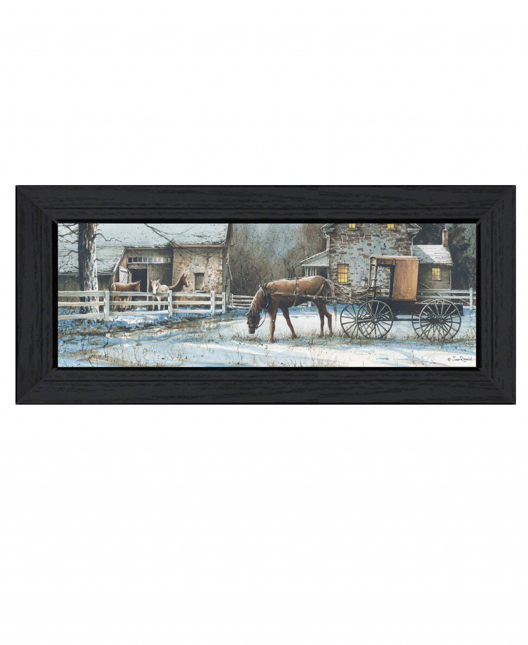 Evening on the Farm Black Framed Print Wall Art - Image 2