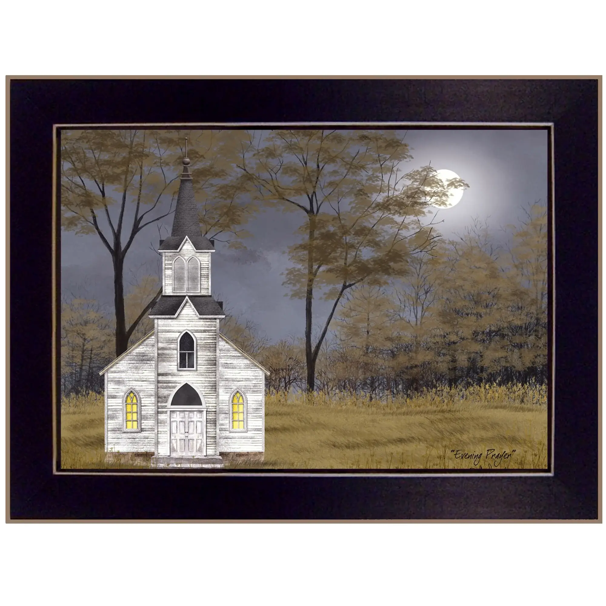 Evening Prayer Black Framed Print Wall Art - Image 2