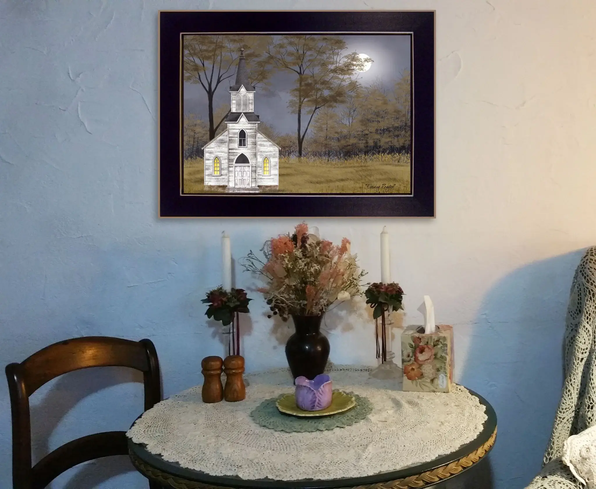 Evening Prayer Black Framed Print Wall Art - Image 4
