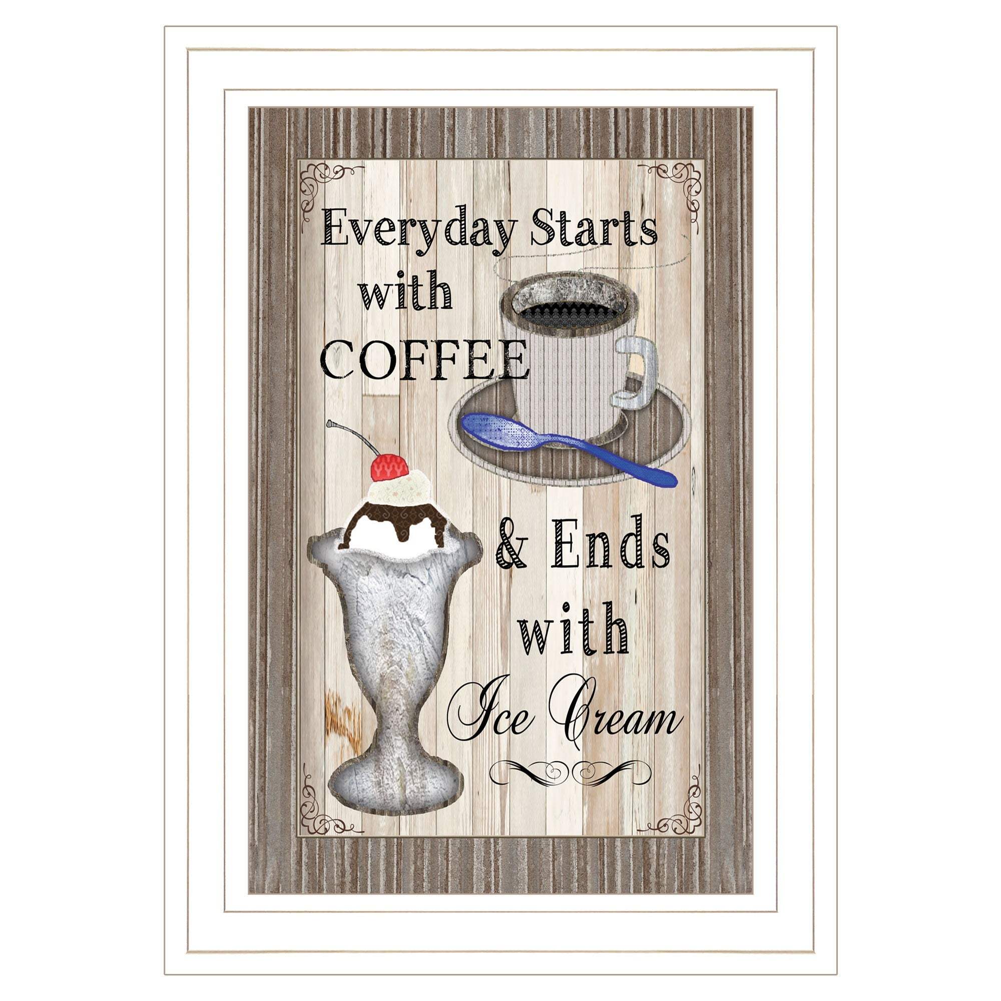 Everyday Starts with Coffee 1 White Framed Print Wall Art - Image 2