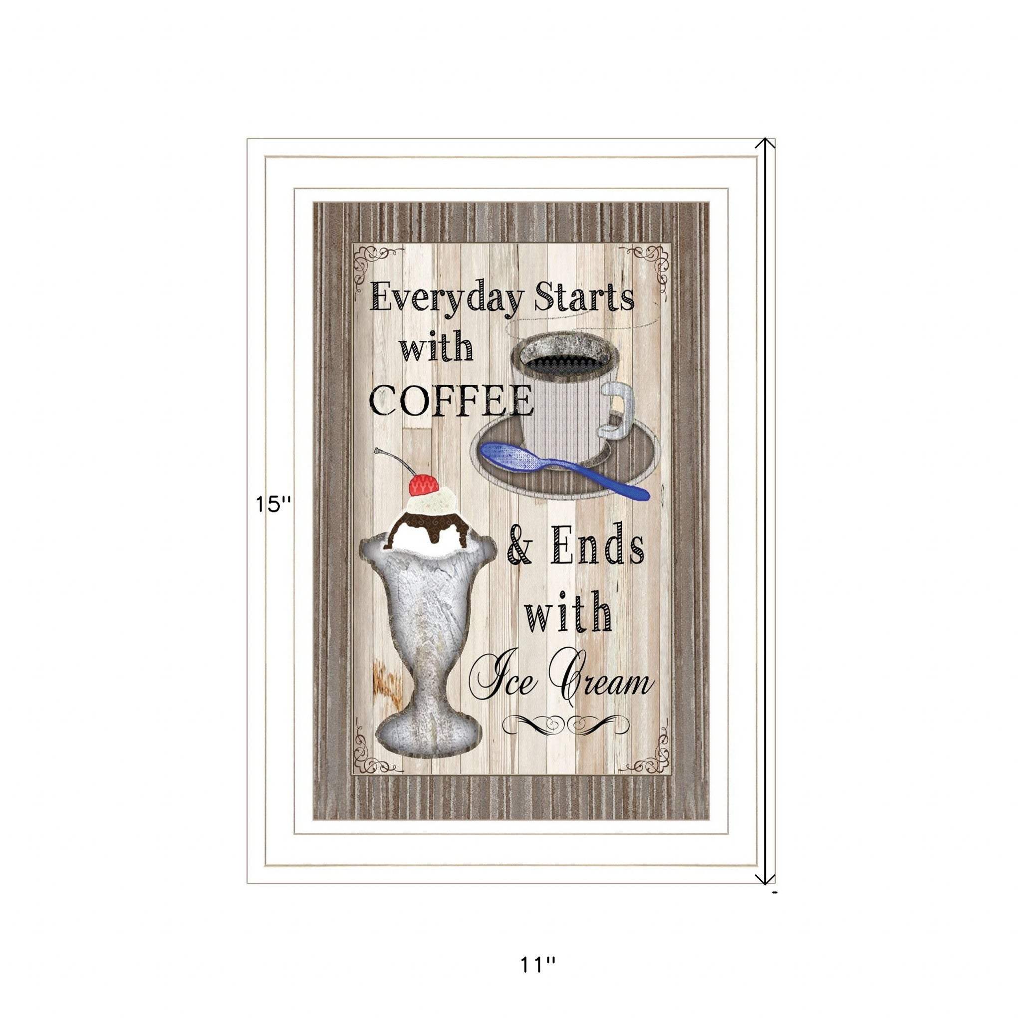 Everyday Starts with Coffee 1 White Framed Print Wall Art - Image 5