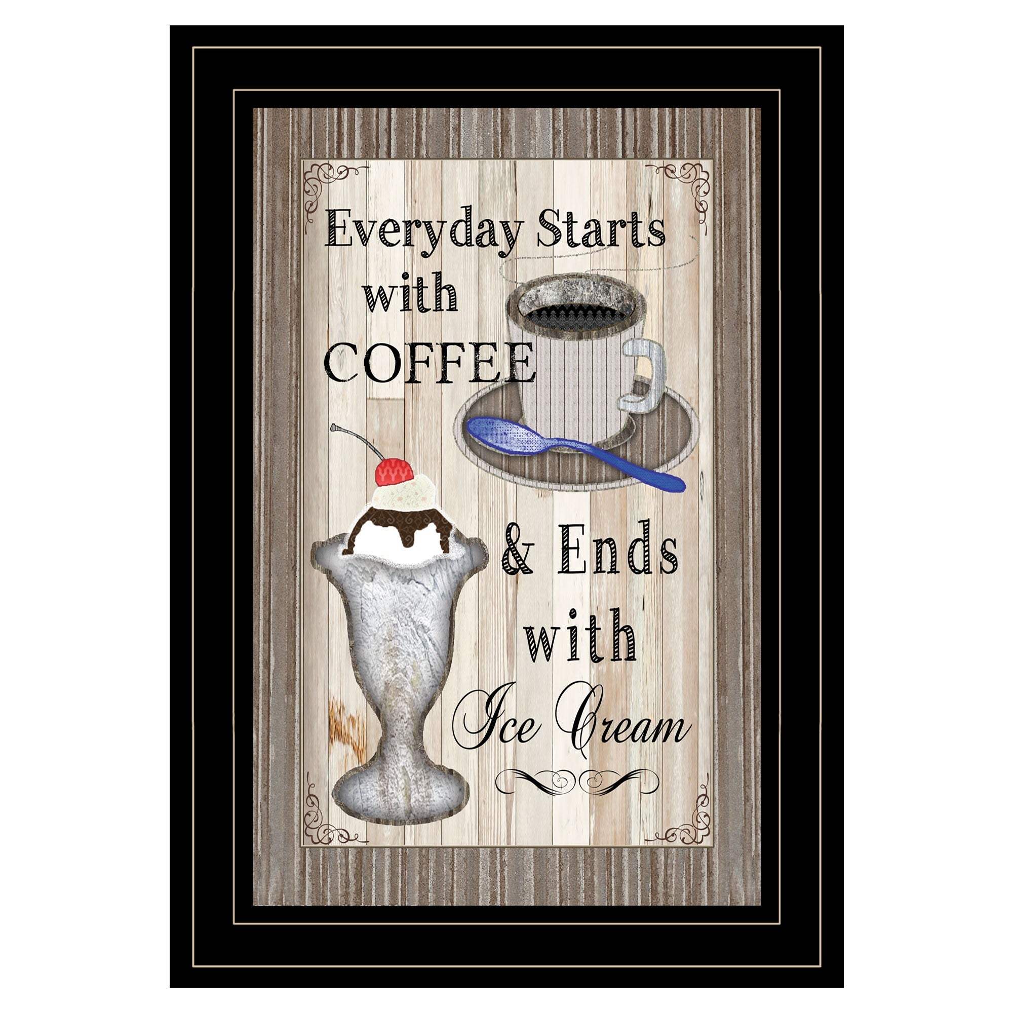Everyday Starts with Coffee 2 Black Framed Print Wall Art - Image 2