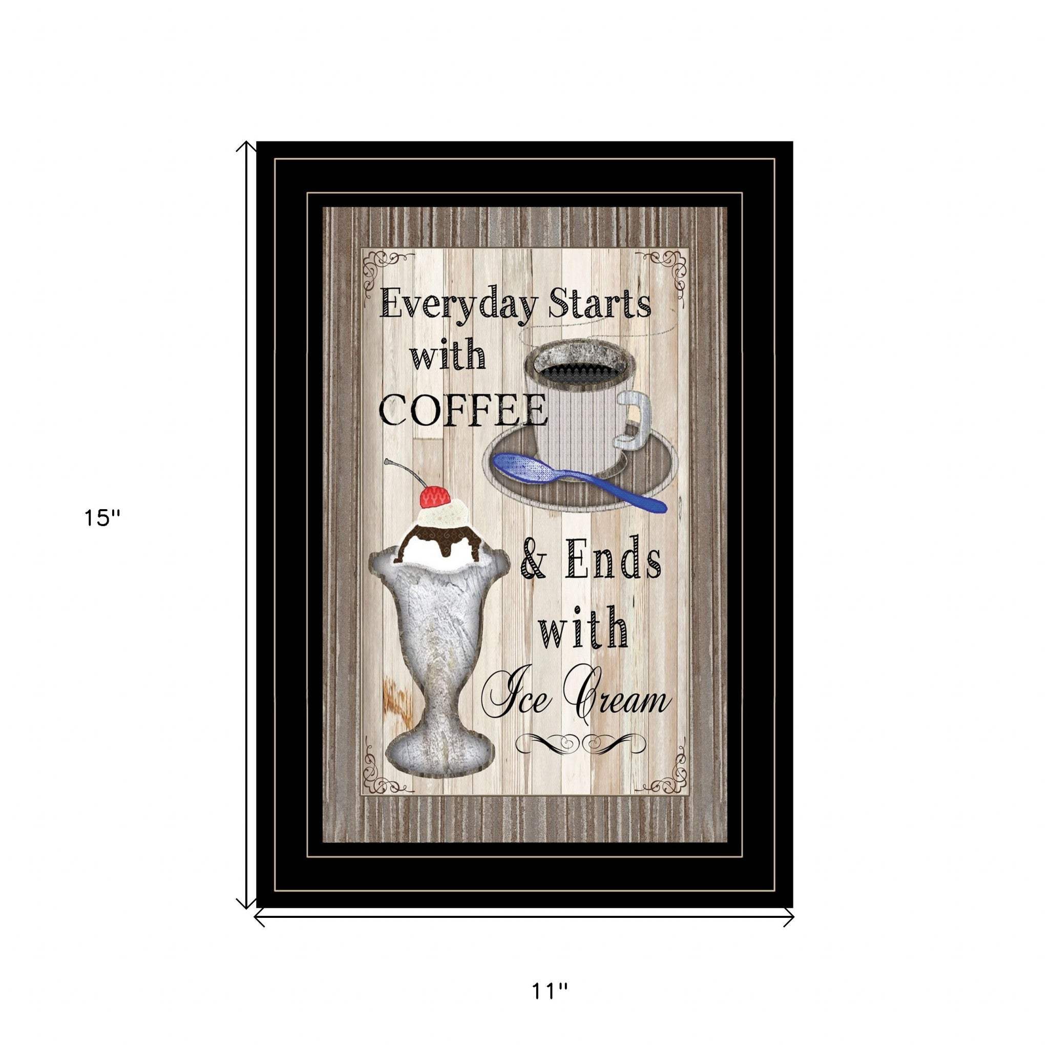 Everyday Starts with Coffee 2 Black Framed Print Wall Art - Image 5