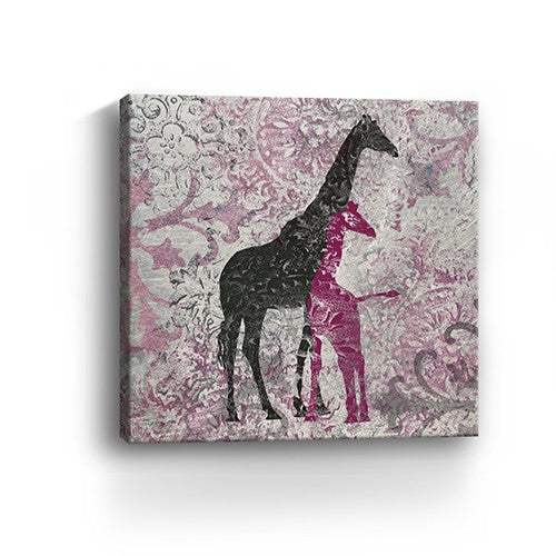Exotic Pink Giraffes Unframed Print Wall Art - Image 2