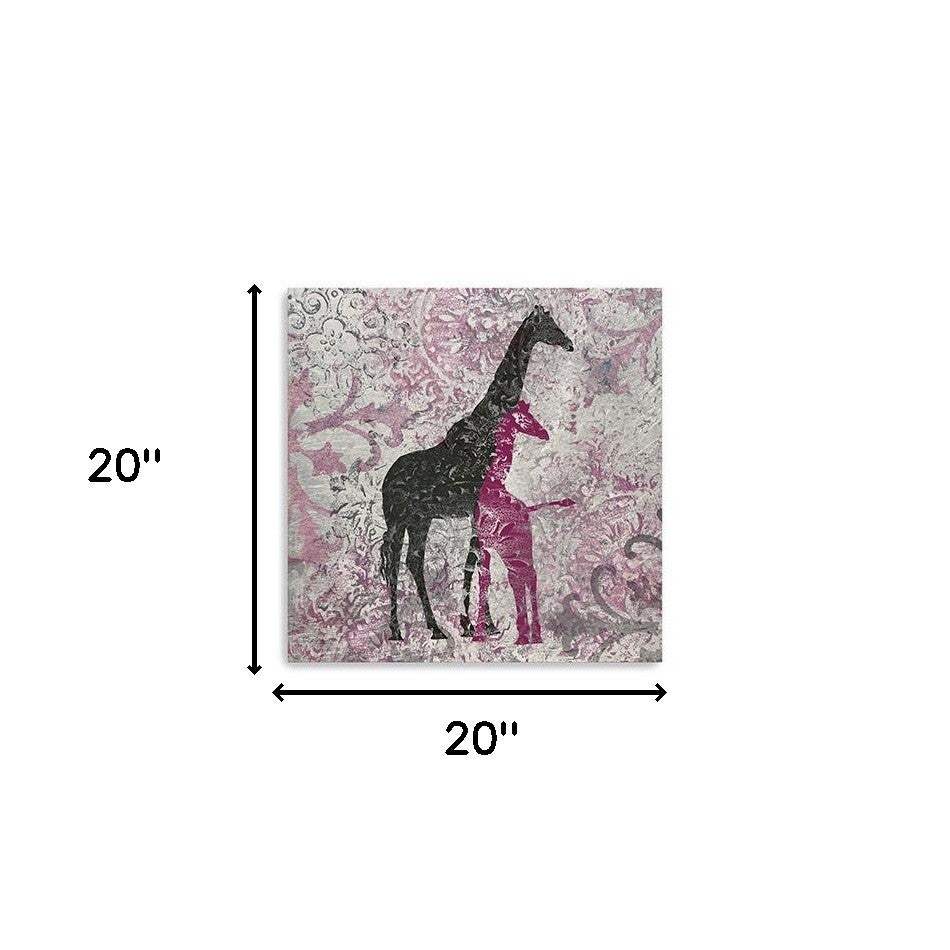 Exotic Pink Giraffes Unframed Print Wall Art - Image 3