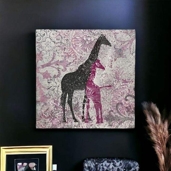 Exotic Pink Giraffes Unframed Print Wall Art - Image 5