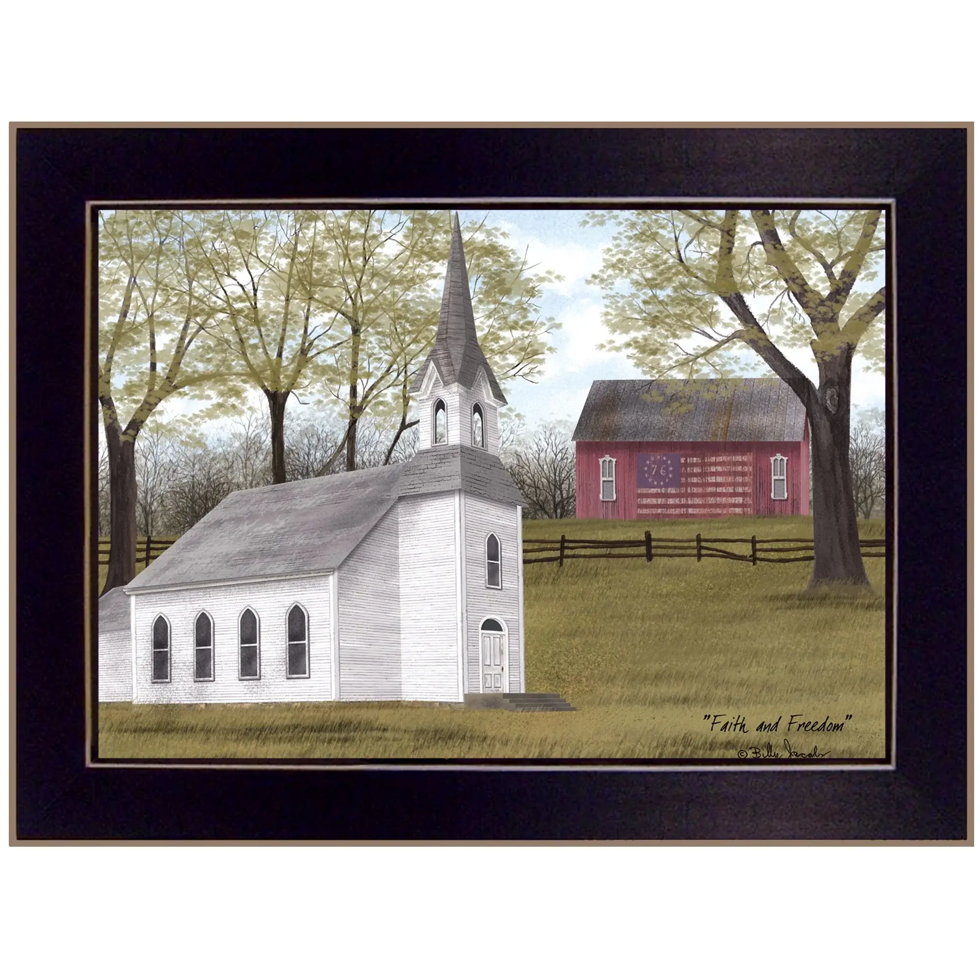 Faith and Freedom 1 Black Framed Print Wall Art - Image 2