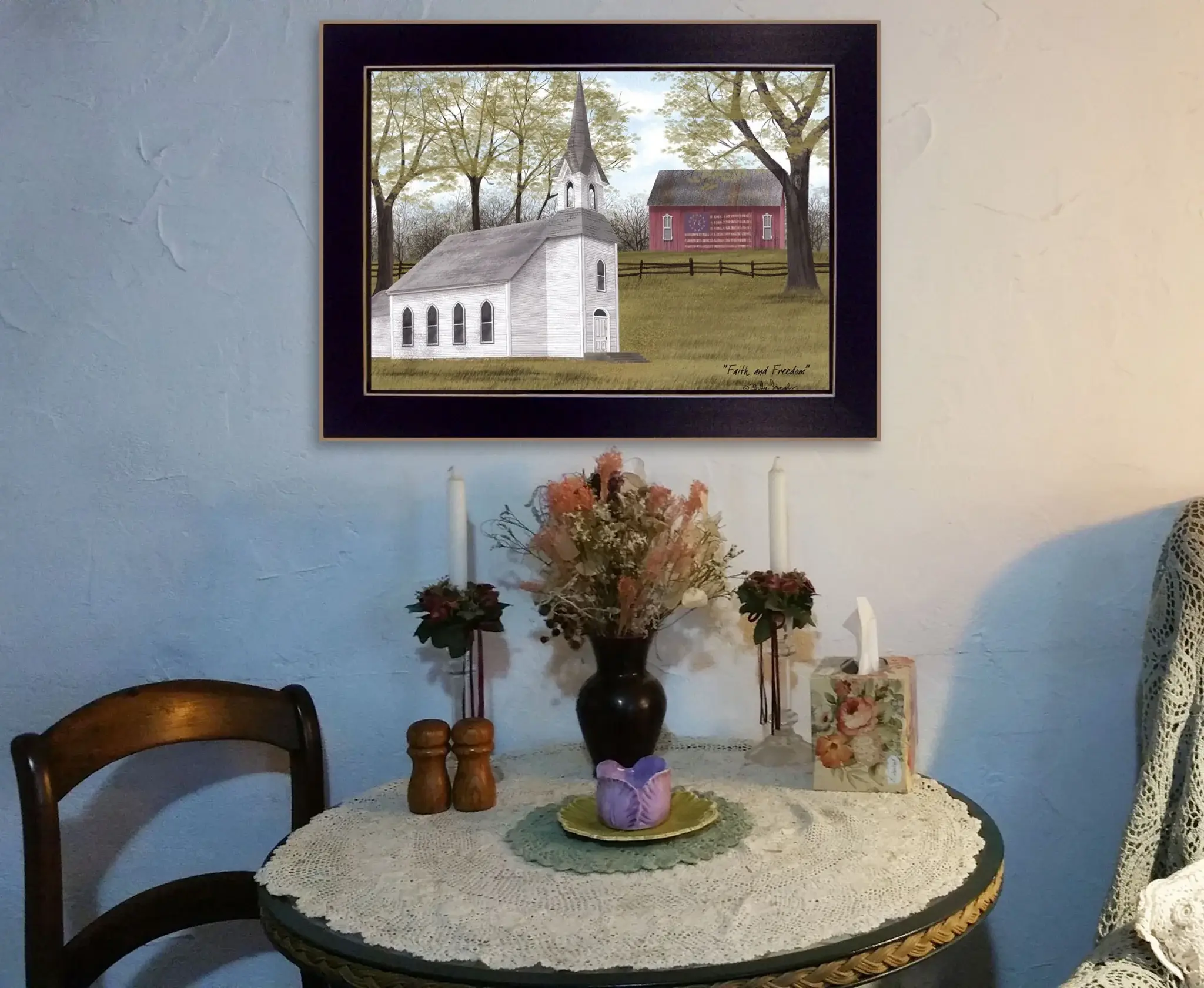 Faith and Freedom 1 Black Framed Print Wall Art - Image 5