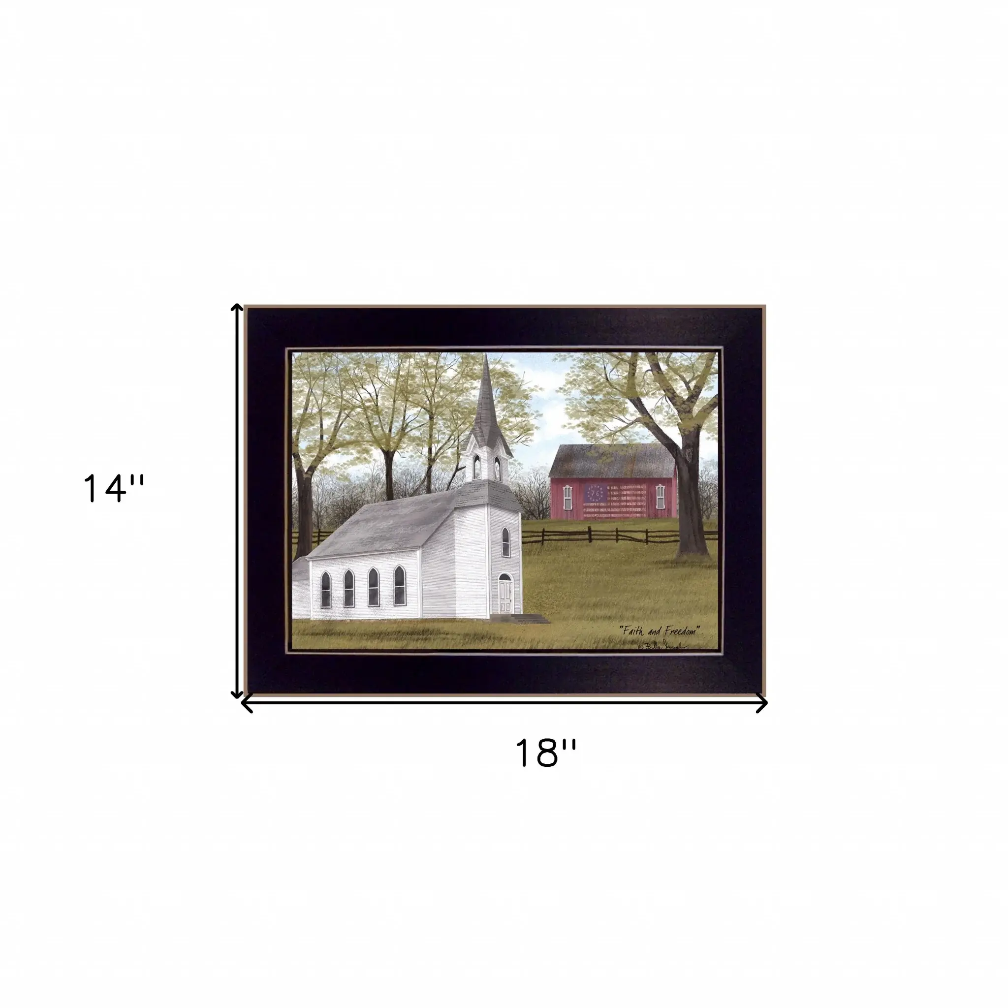 Faith and Freedom 1 Black Framed Print Wall Art - Image 6