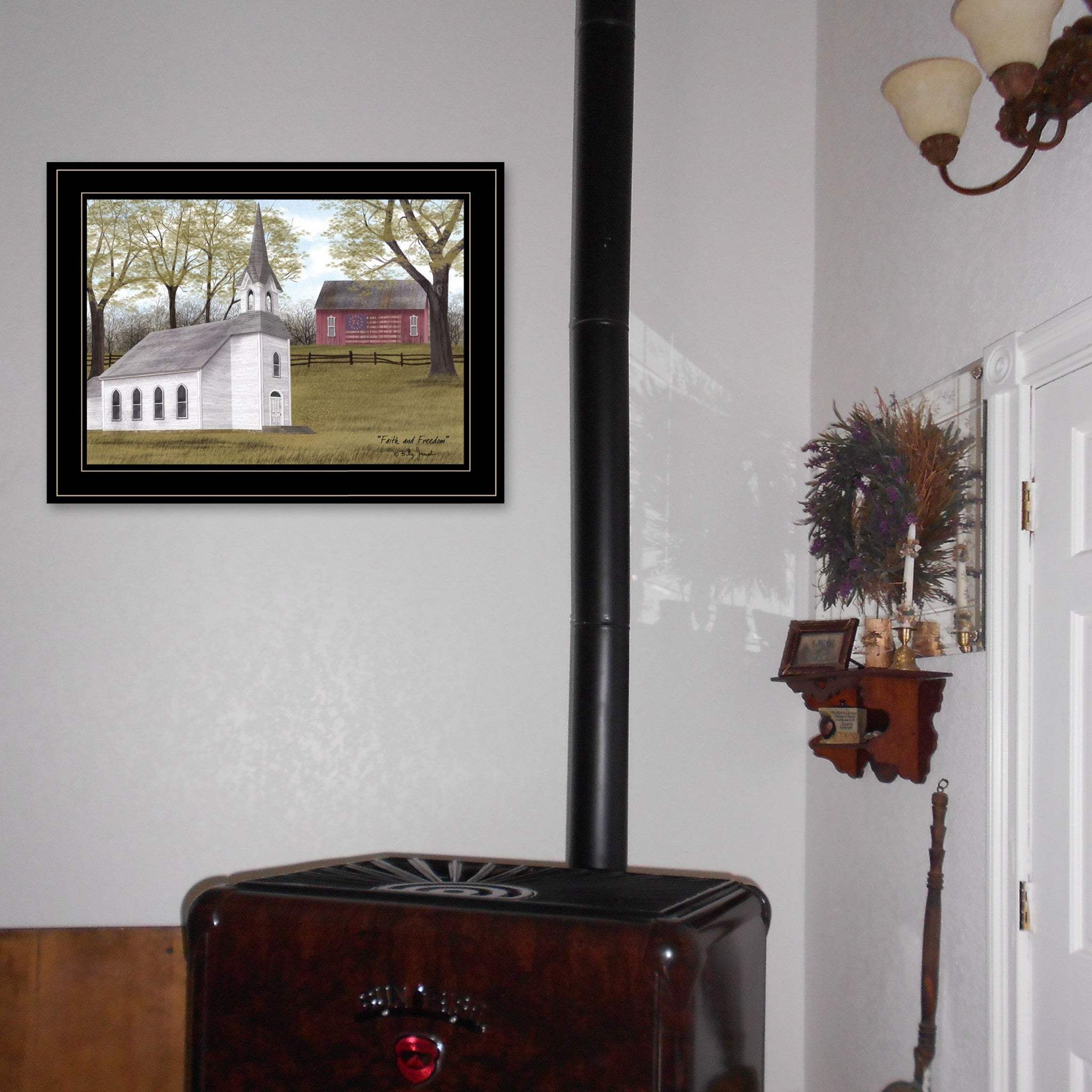 Faith and Freedom 3 Black Framed Print Wall Art - Image 5