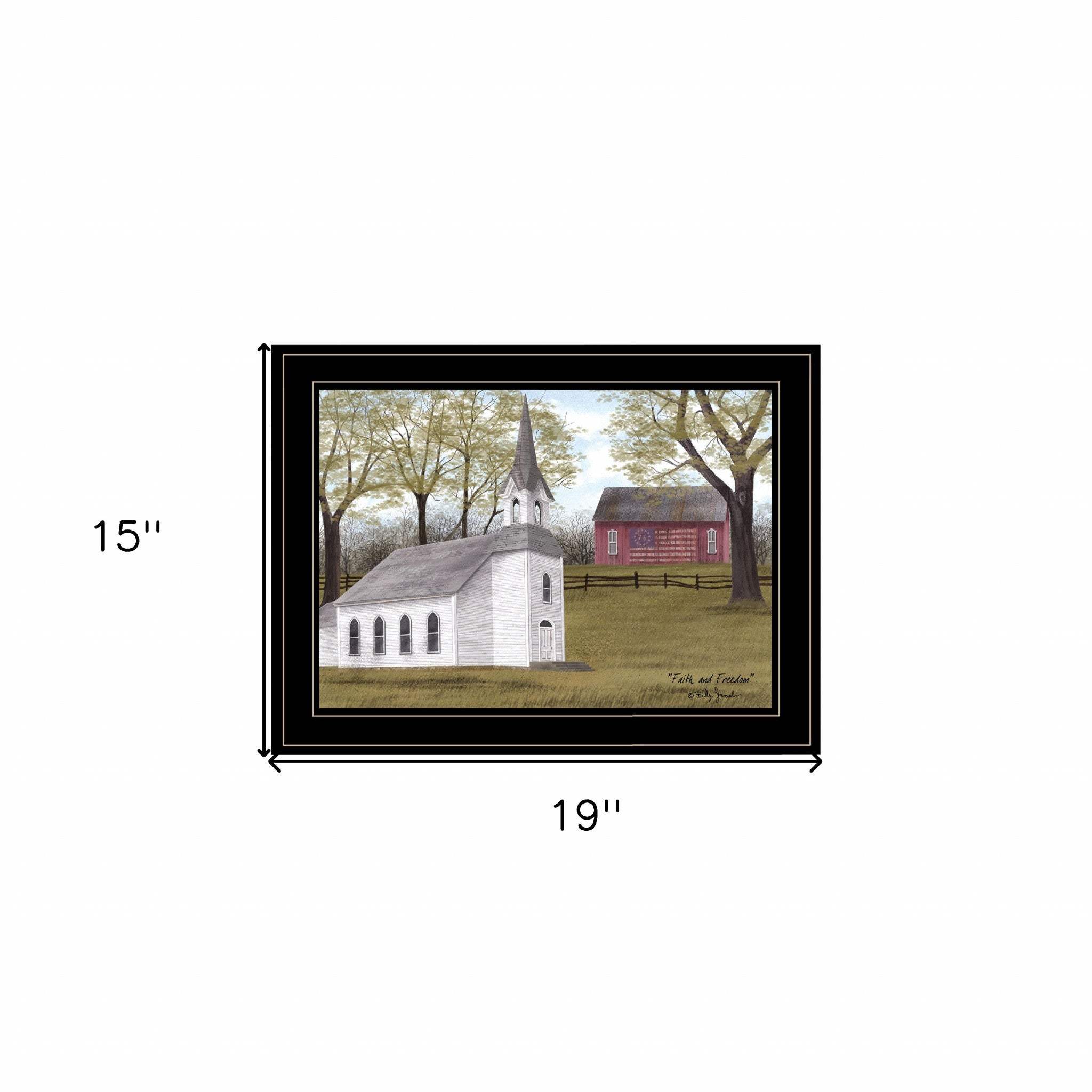 Faith and Freedom 3 Black Framed Print Wall Art - Image 6
