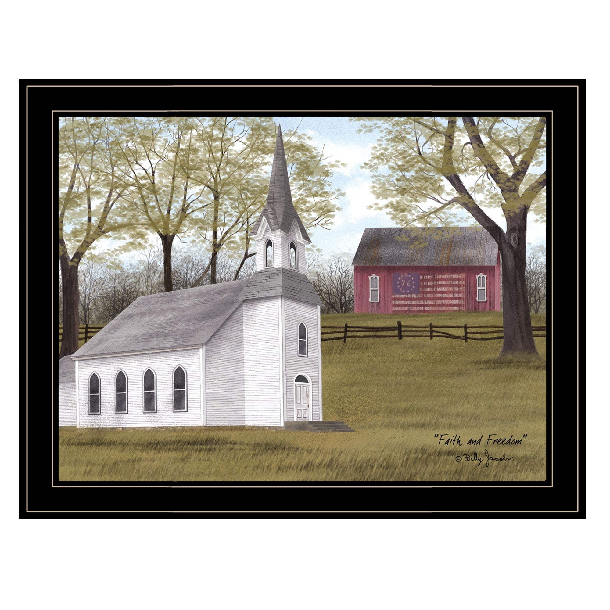 Faith and Freedom 5 Black Framed Print Wall Art - Image 2