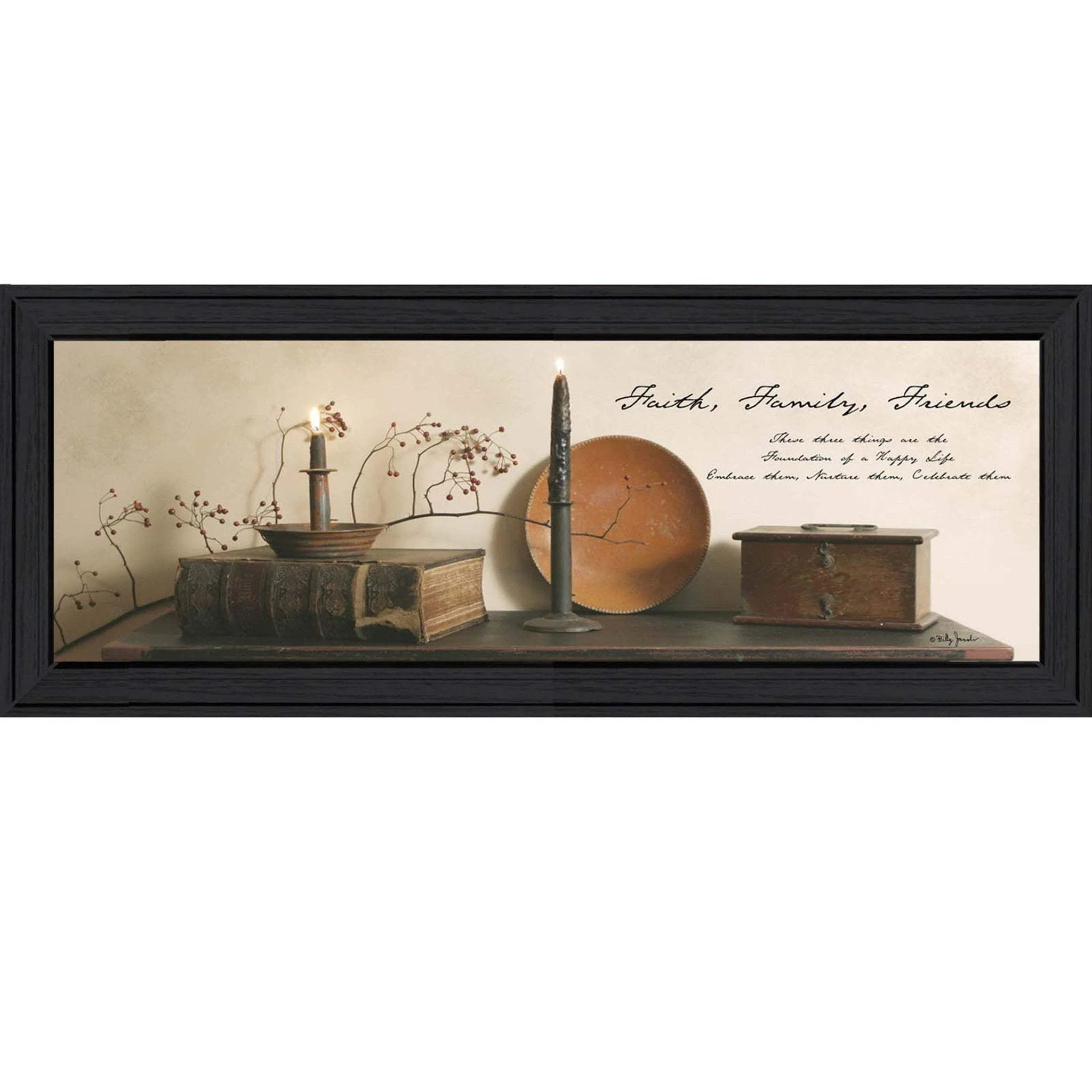Faith Family and Friends Black Framed Print Wall Art - Image 2
