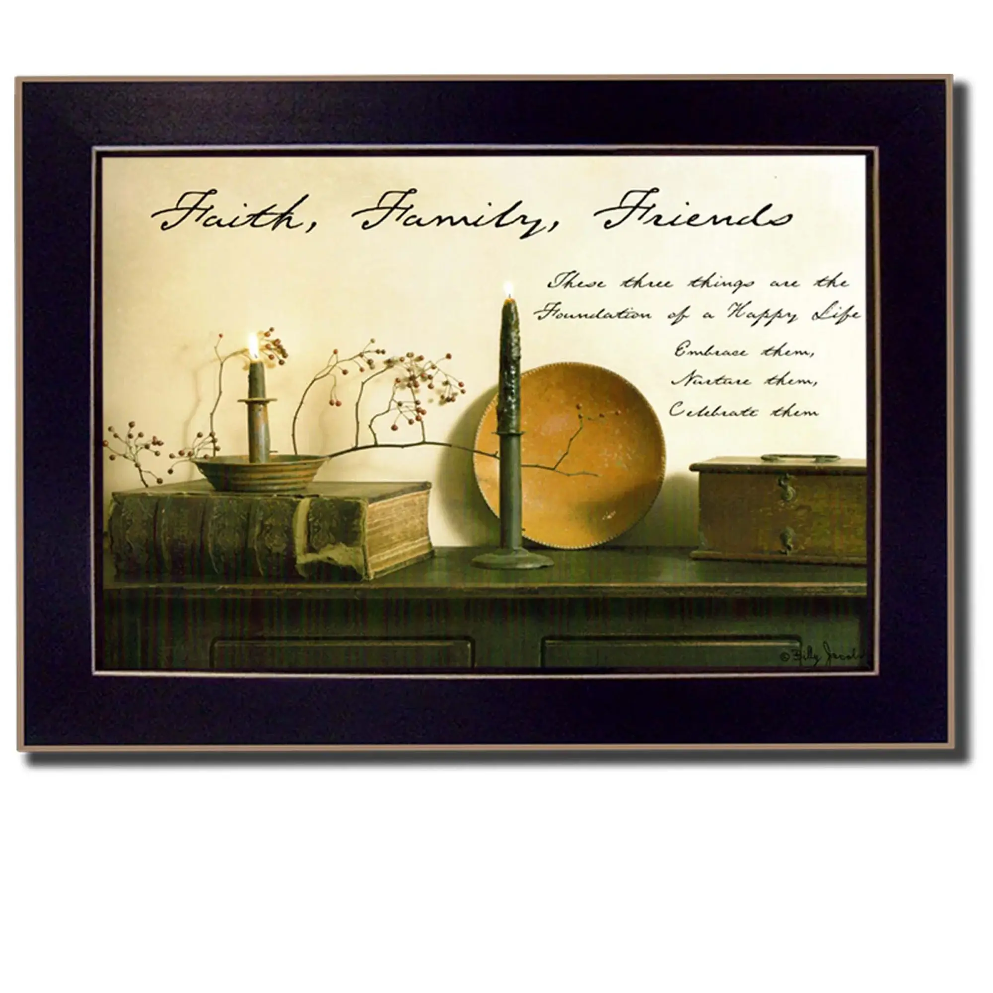 Faith Family and Friends Black Framed Print Wall Art - Image 2
