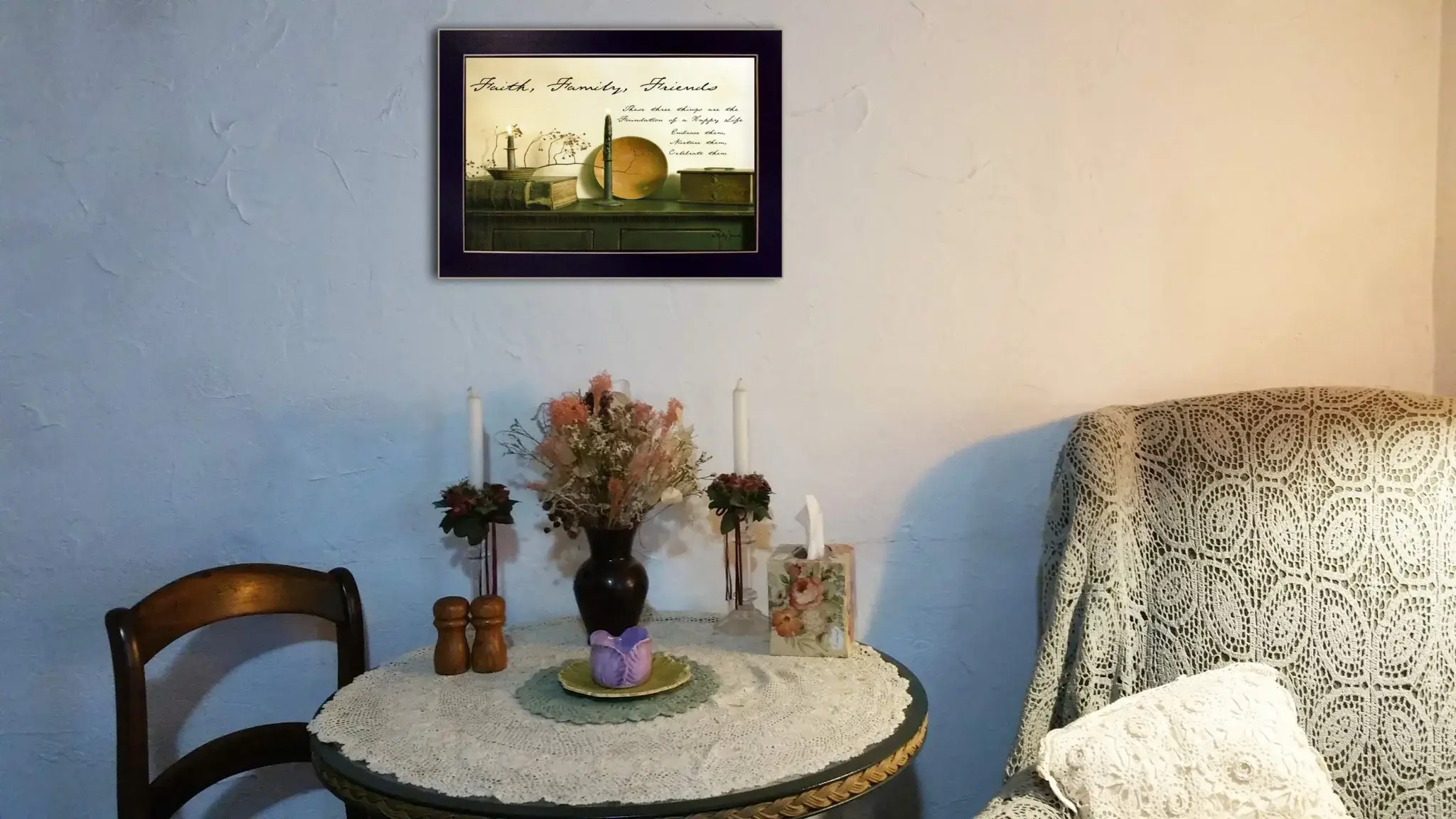 Faith Family and Friends Black Framed Print Wall Art - Image 4