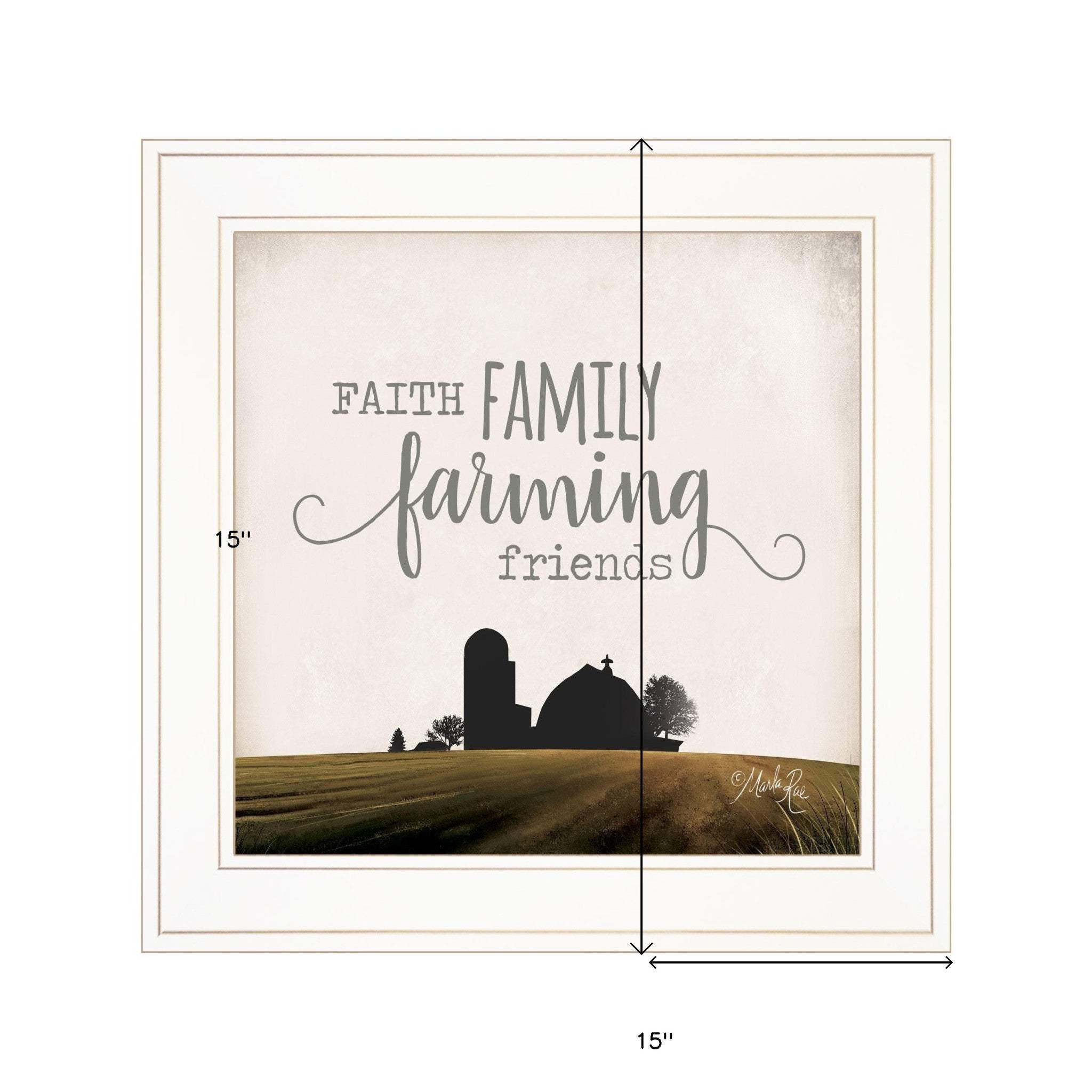 Faith Family Farming Friends 1 White Framed Print Wall Art - Image 5