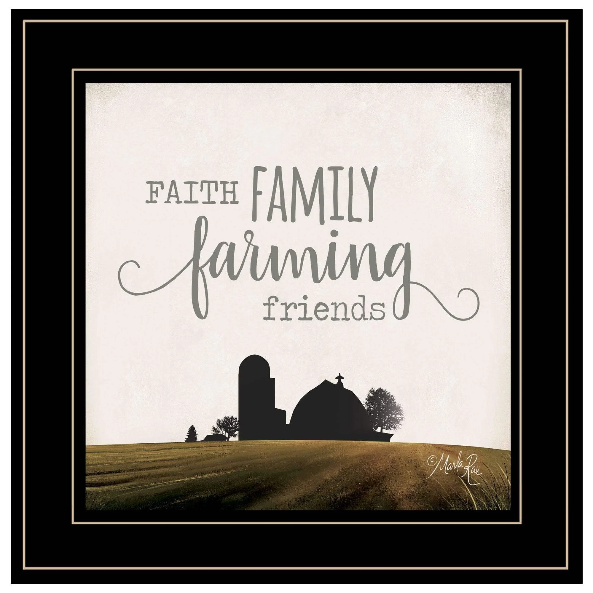 Faith Family Farming Friends 2 Black Framed Print Wall Art - Image 2