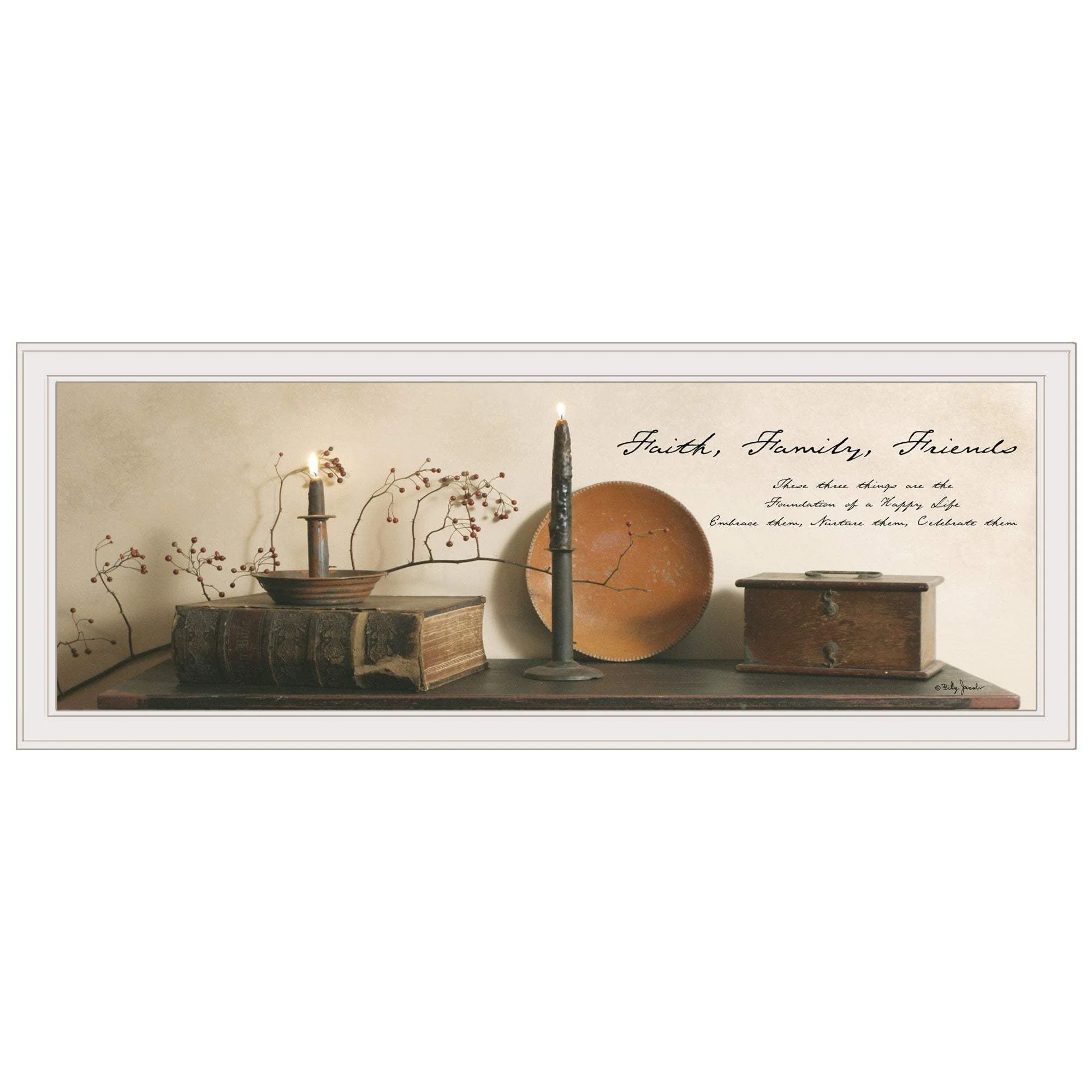 Faith Family Friends 1 White Framed Print Wall Art - Image 2