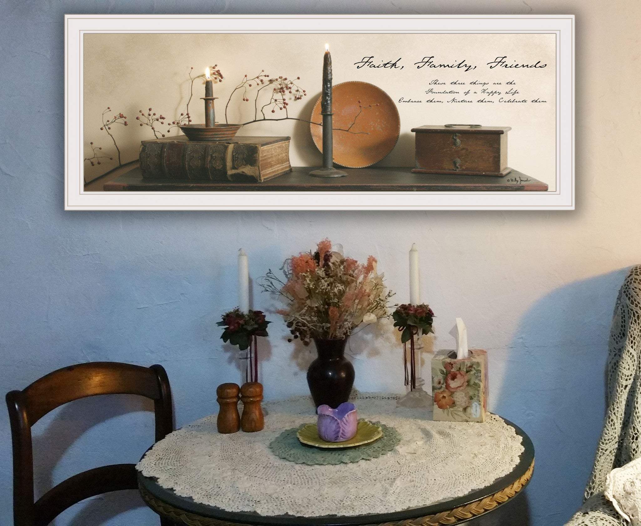 Faith Family Friends 1 White Framed Print Wall Art - Image 4