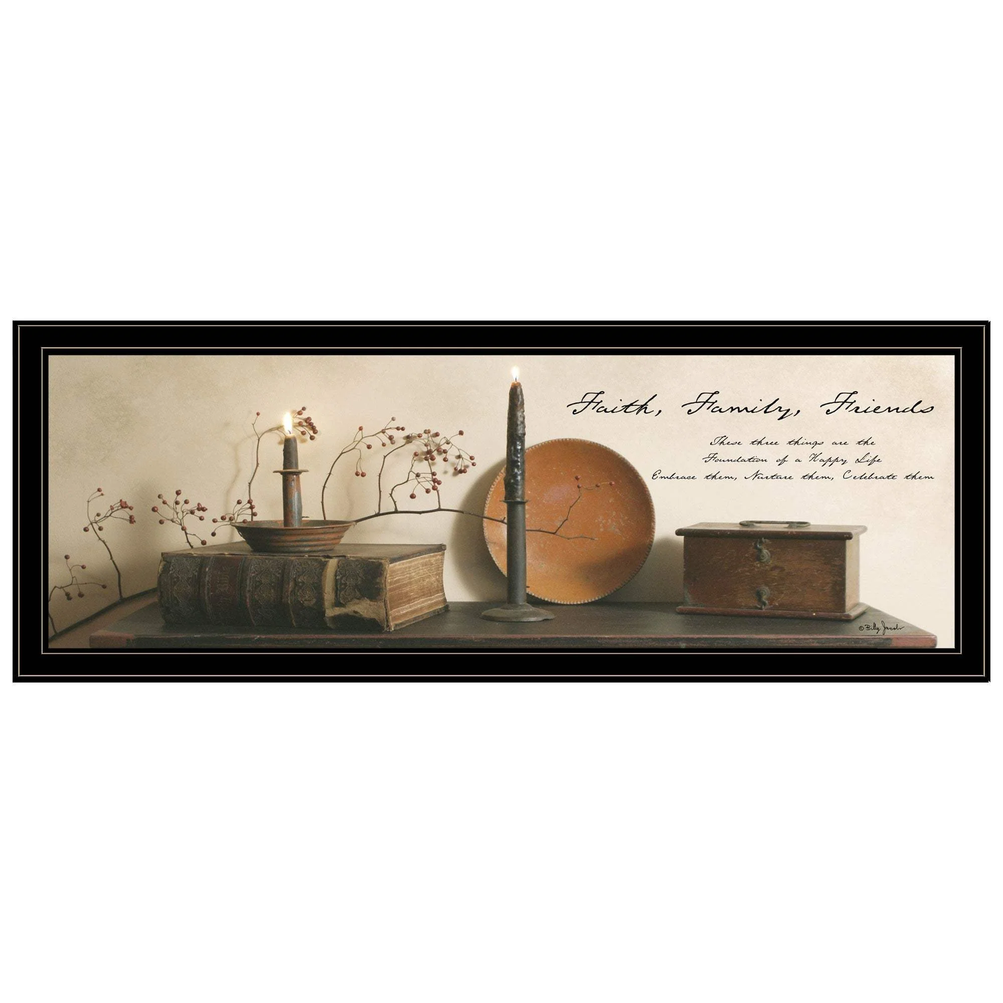 Faith Family Friends 2 Black Framed Print Wall Art - Image 2