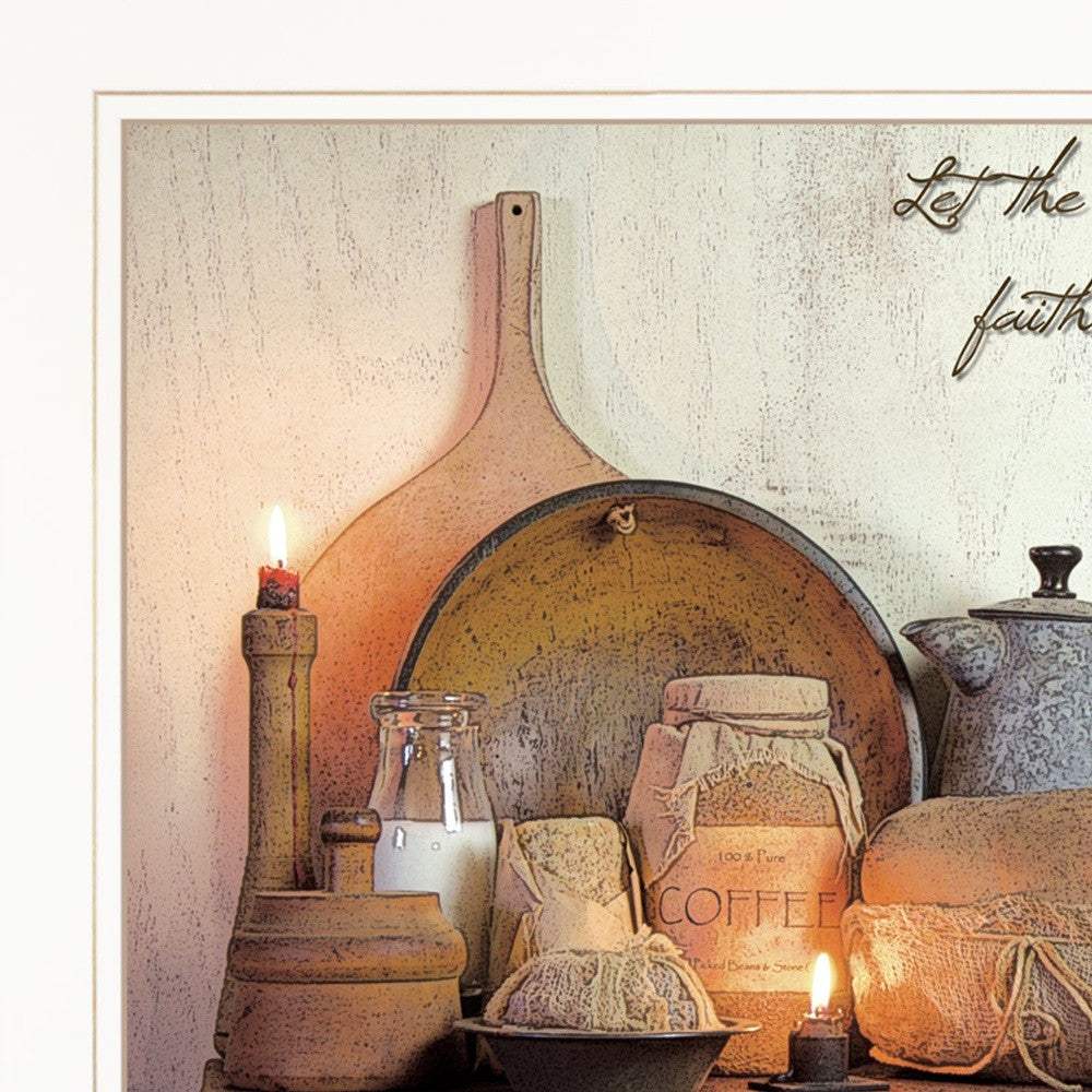 Faith Hope and Love 1 White Framed Print Kitchen Wall Art - Image 4