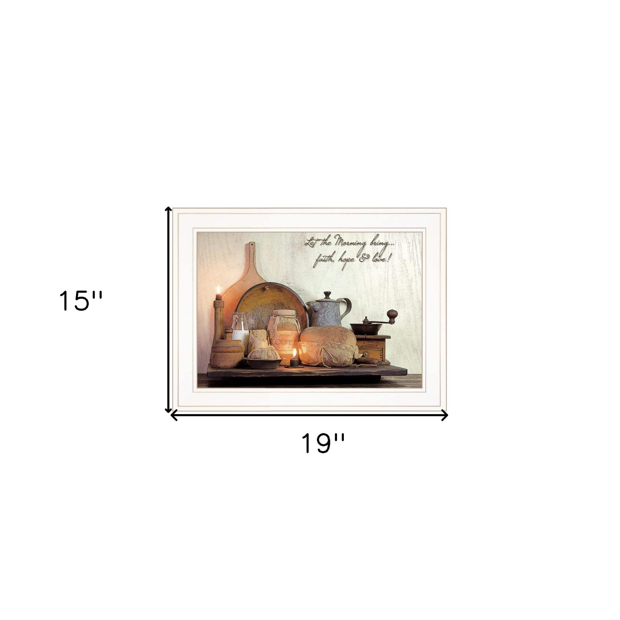 Faith Hope and Love 1 White Framed Print Kitchen Wall Art - Image 6
