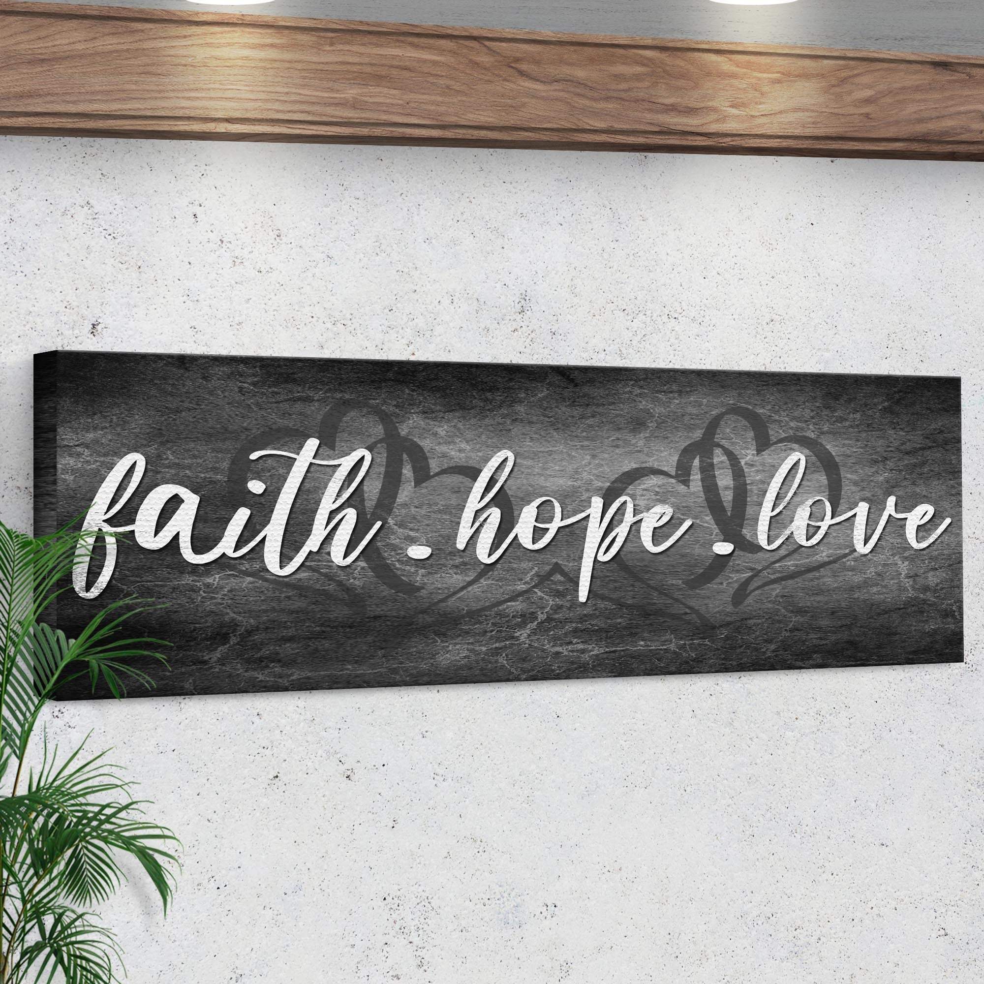 Faith, Hope, and Love Sign - Essential Christian Wall Art , Christian Home Decor, religious artwork - Image 3