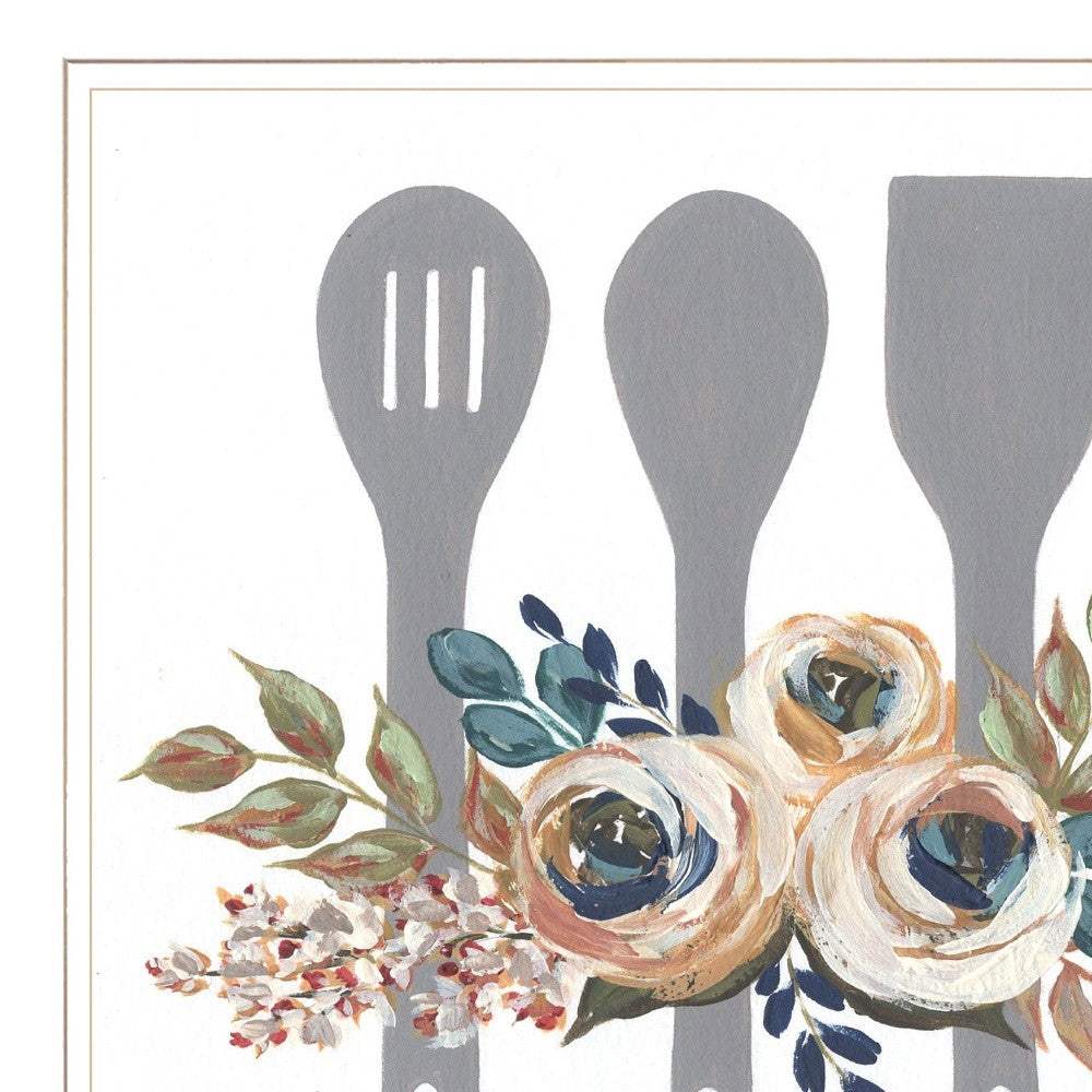 Fall Floral Baking Utensils 1 White Framed Print Kitchen Wall Art - Image 4