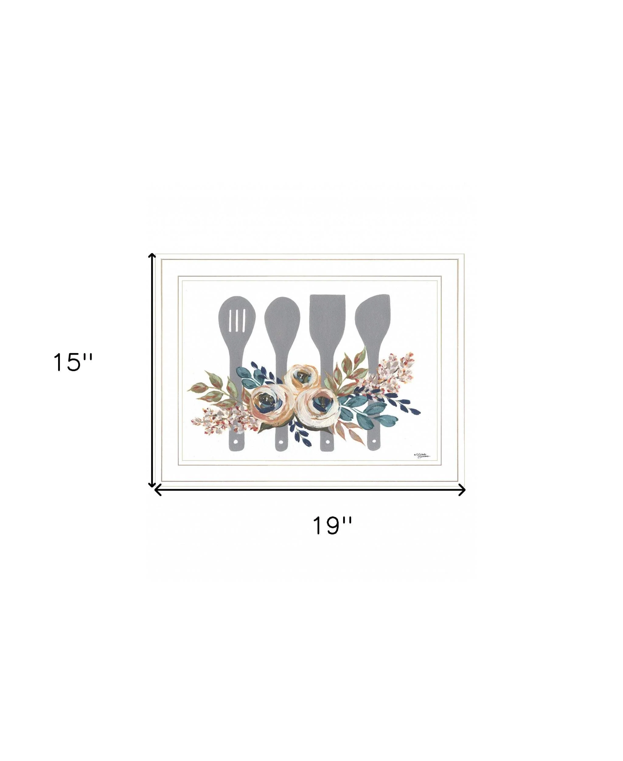 Fall Floral Baking Utensils 1 White Framed Print Kitchen Wall Art - Image 7