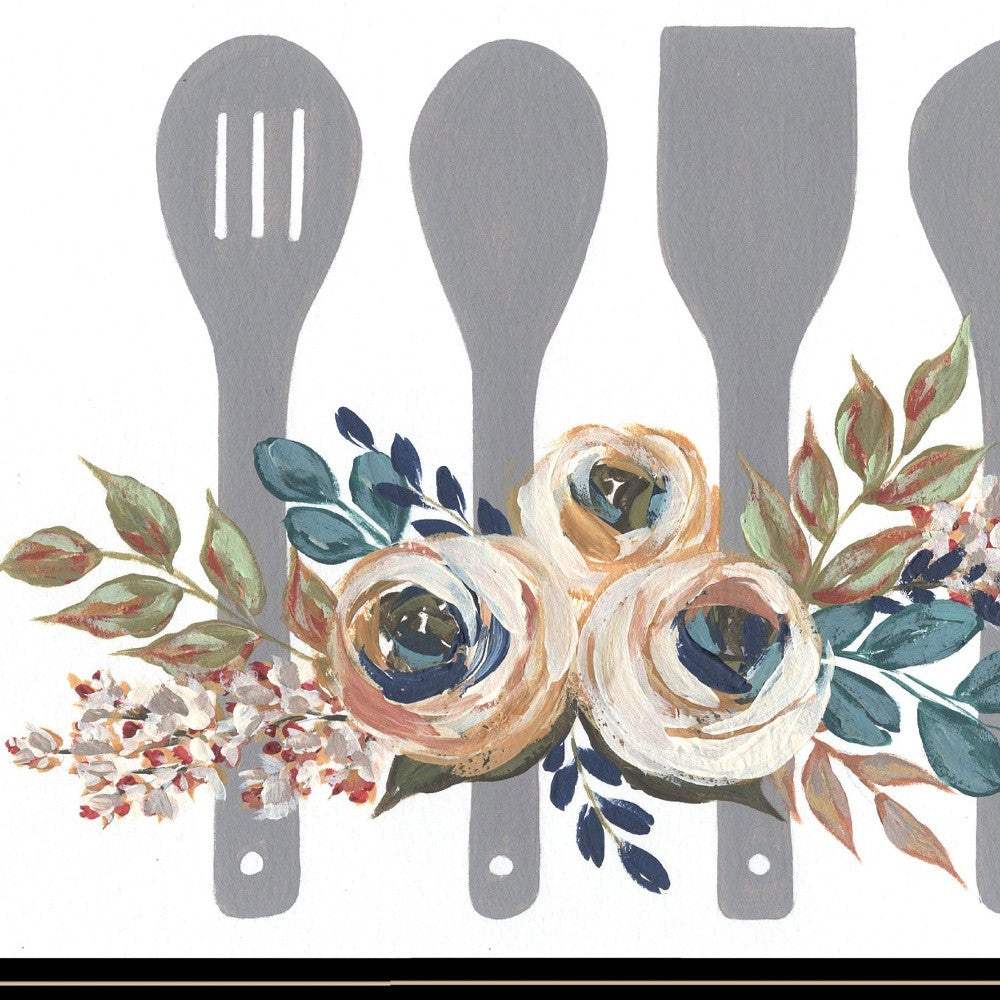Fall Floral Baking Utensils 2 Black Framed Print Kitchen Wall Art - Image 3