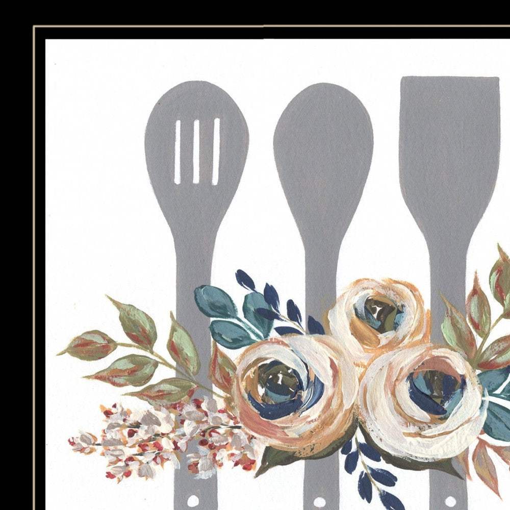 Fall Floral Baking Utensils 2 Black Framed Print Kitchen Wall Art - Image 5